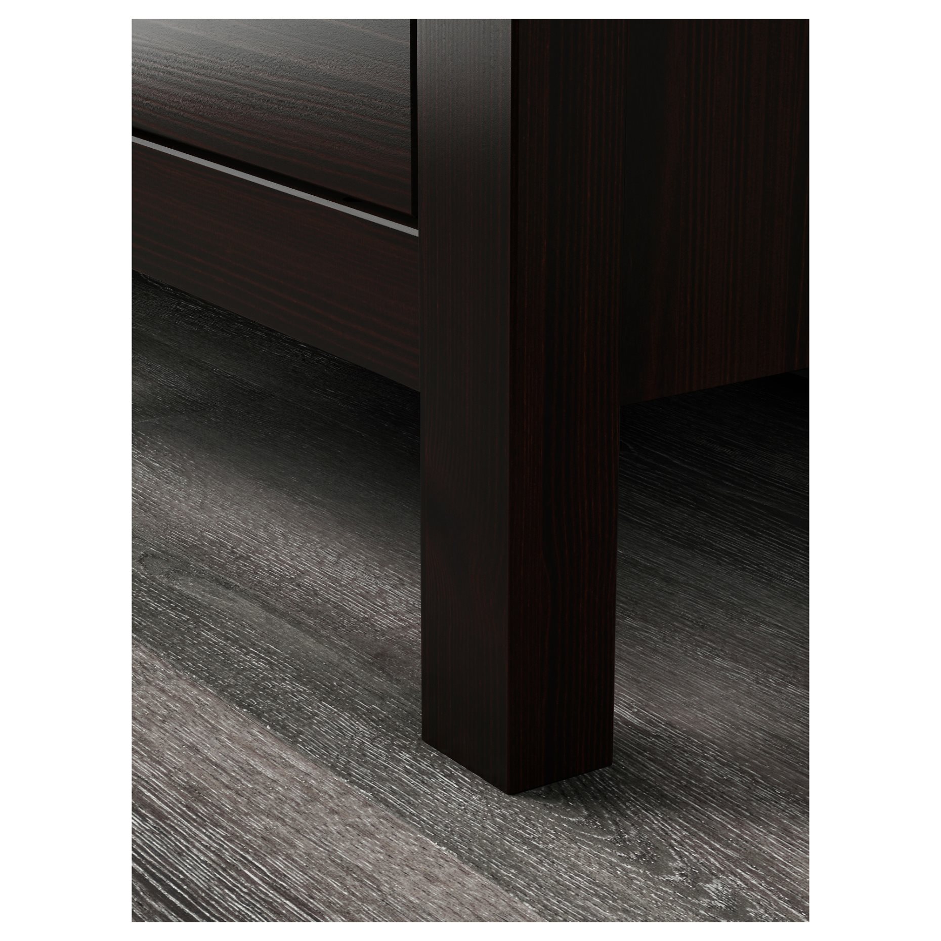 HEMNES, скрин с 2 чекмеджета, 54x66 см, черно-кафяво, 502.426.19