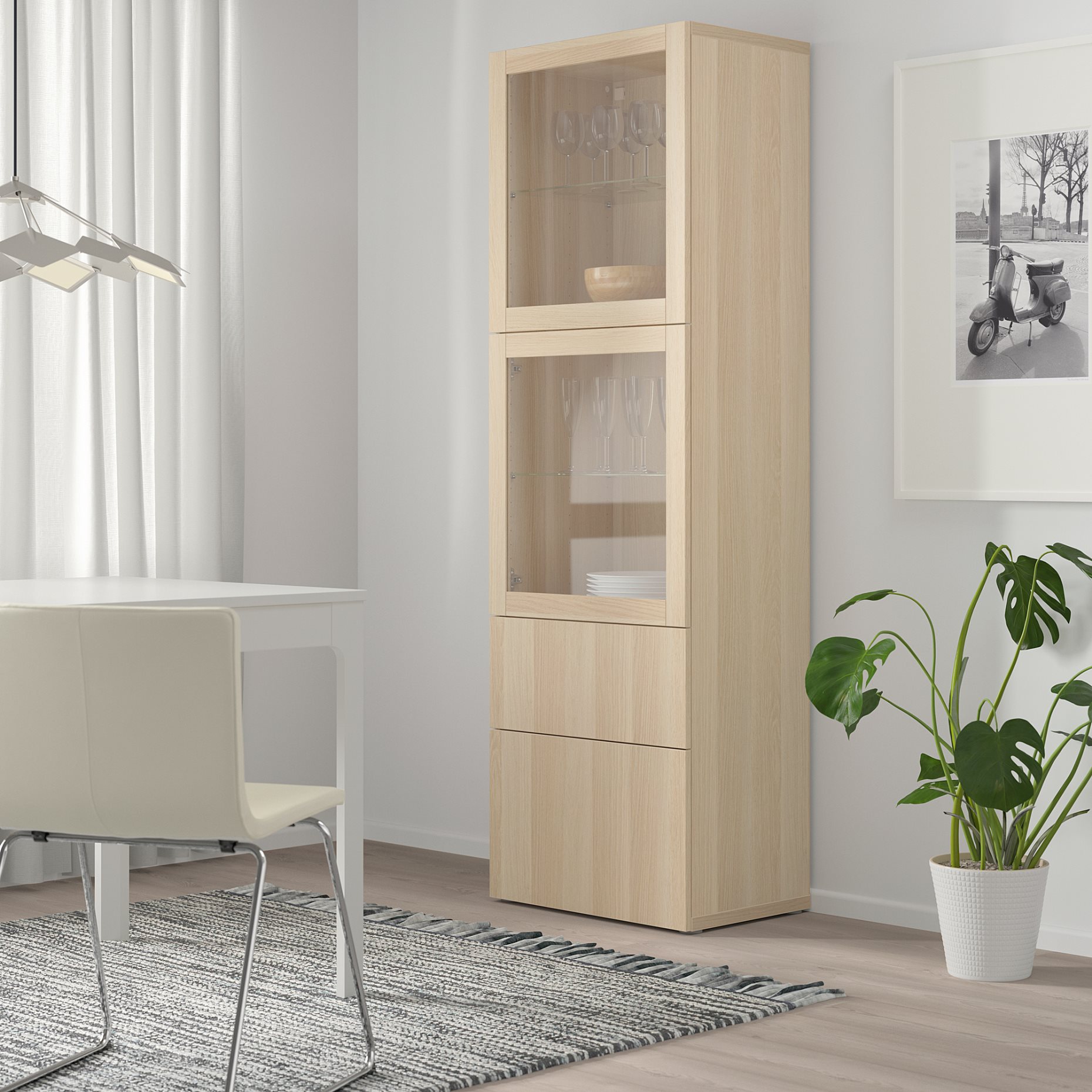 BESTÅ, комбинация със стъклени вратички, 594.125.46