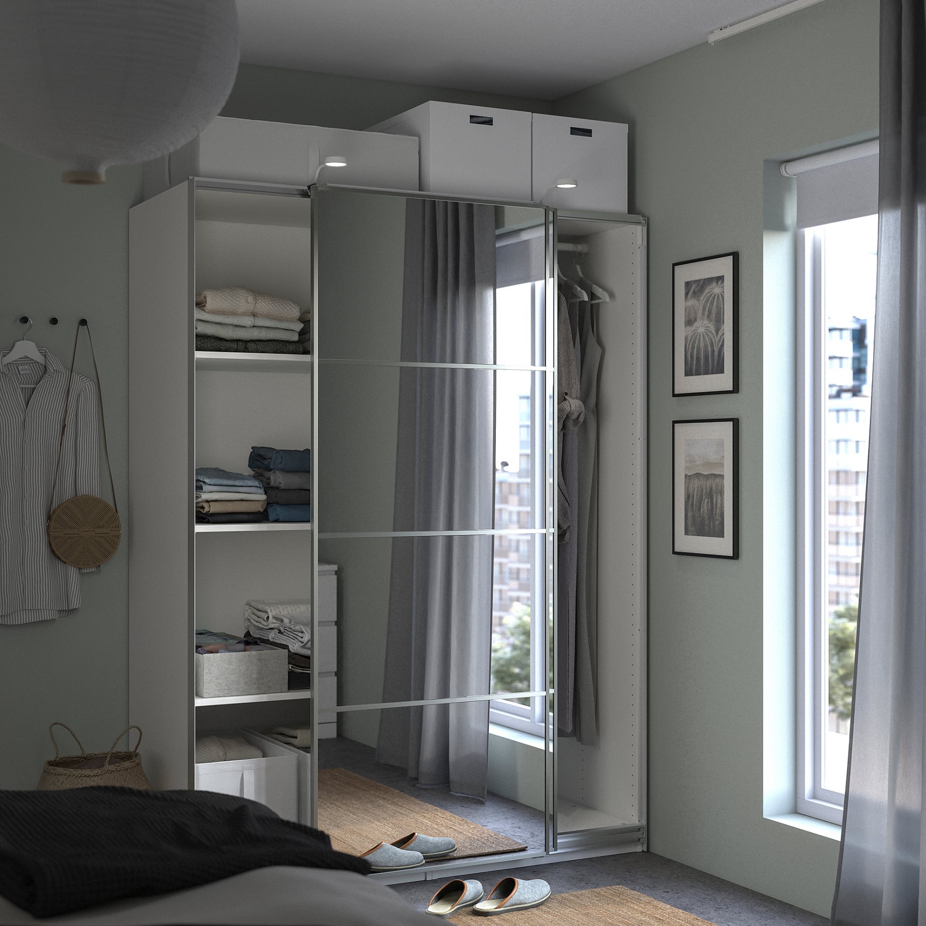 PAX/AULI, гардероб с плъзгащи се врати, 595.613.05