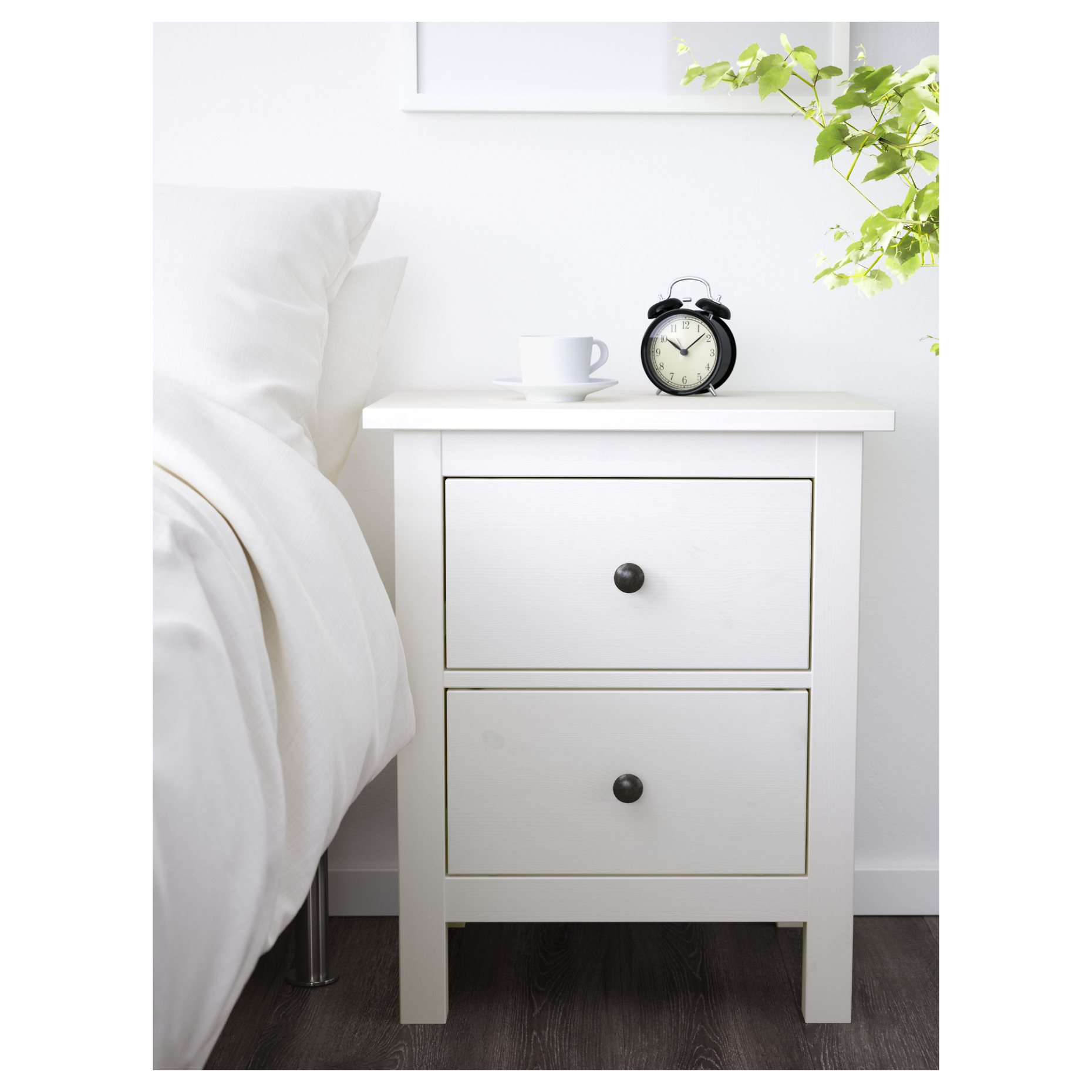 HEMNES, скрин с 2 чекмеджета, 54x66 см, бяло обагряне, 802.426.27