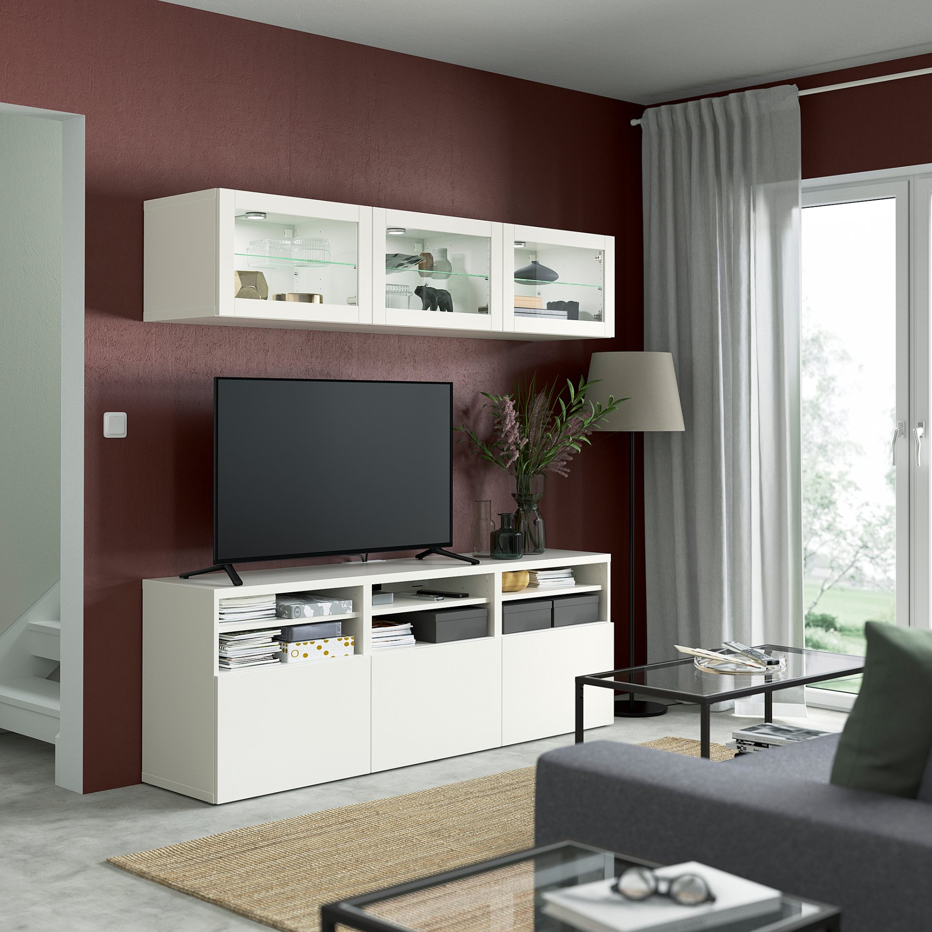 BESTÅ, TV секция/стъклени врати, 994.071.90