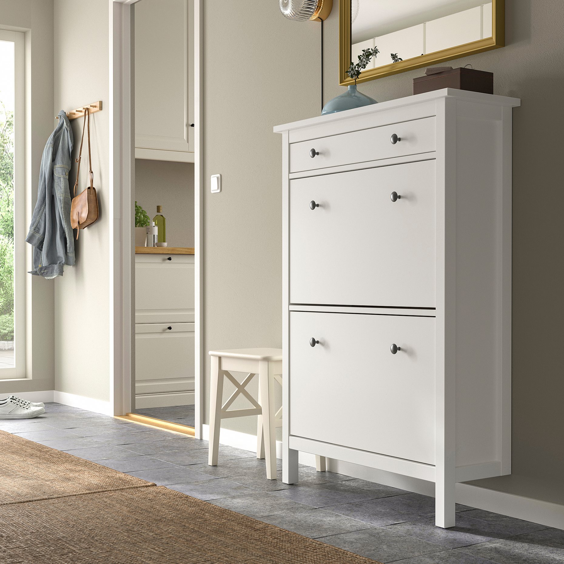 HEMNES, шкаф за обувки с 2 отделения, 201.695.59