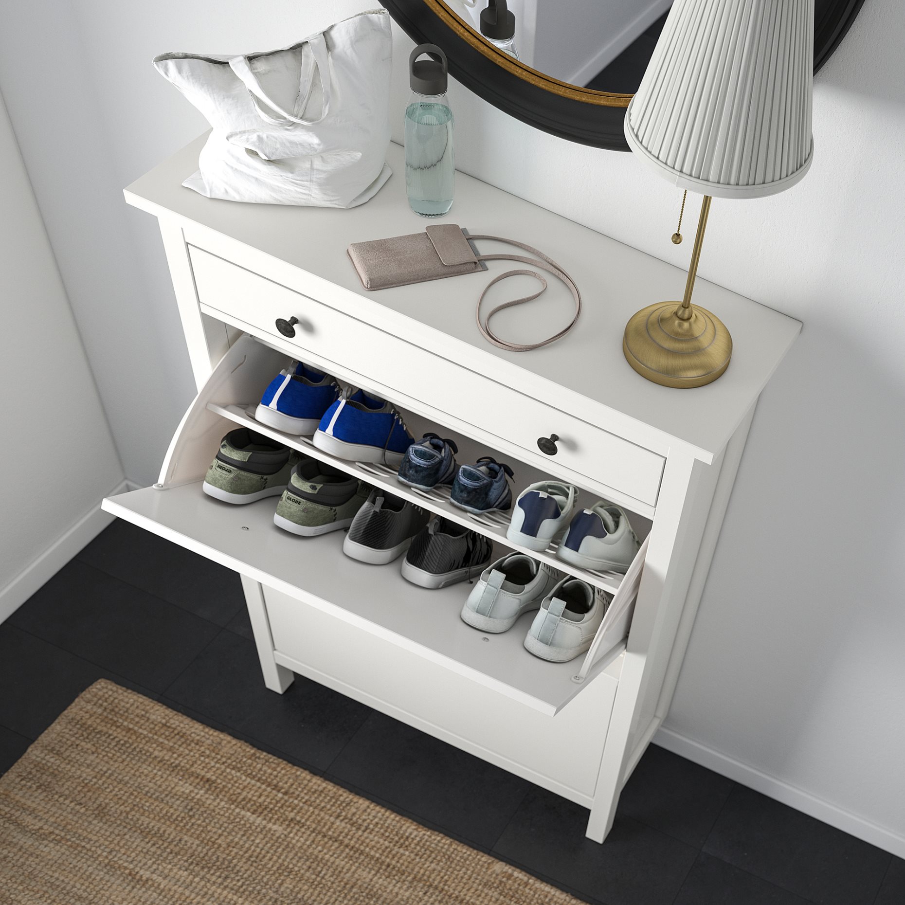 HEMNES, шкаф за обувки с 2 отделения, 201.695.59
