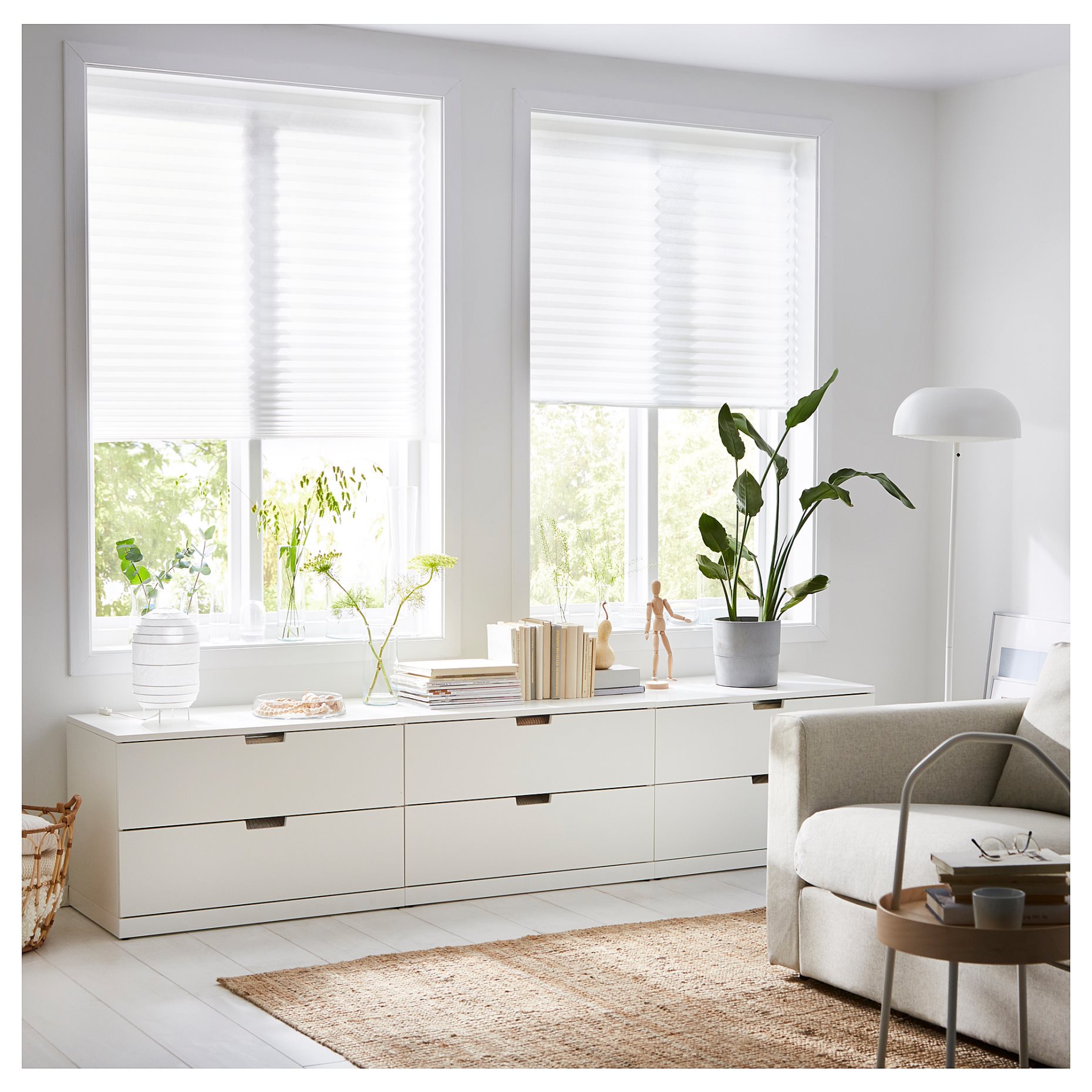 SCHOTTIS, плисирана щора 90x190 бяло, 202.422.82