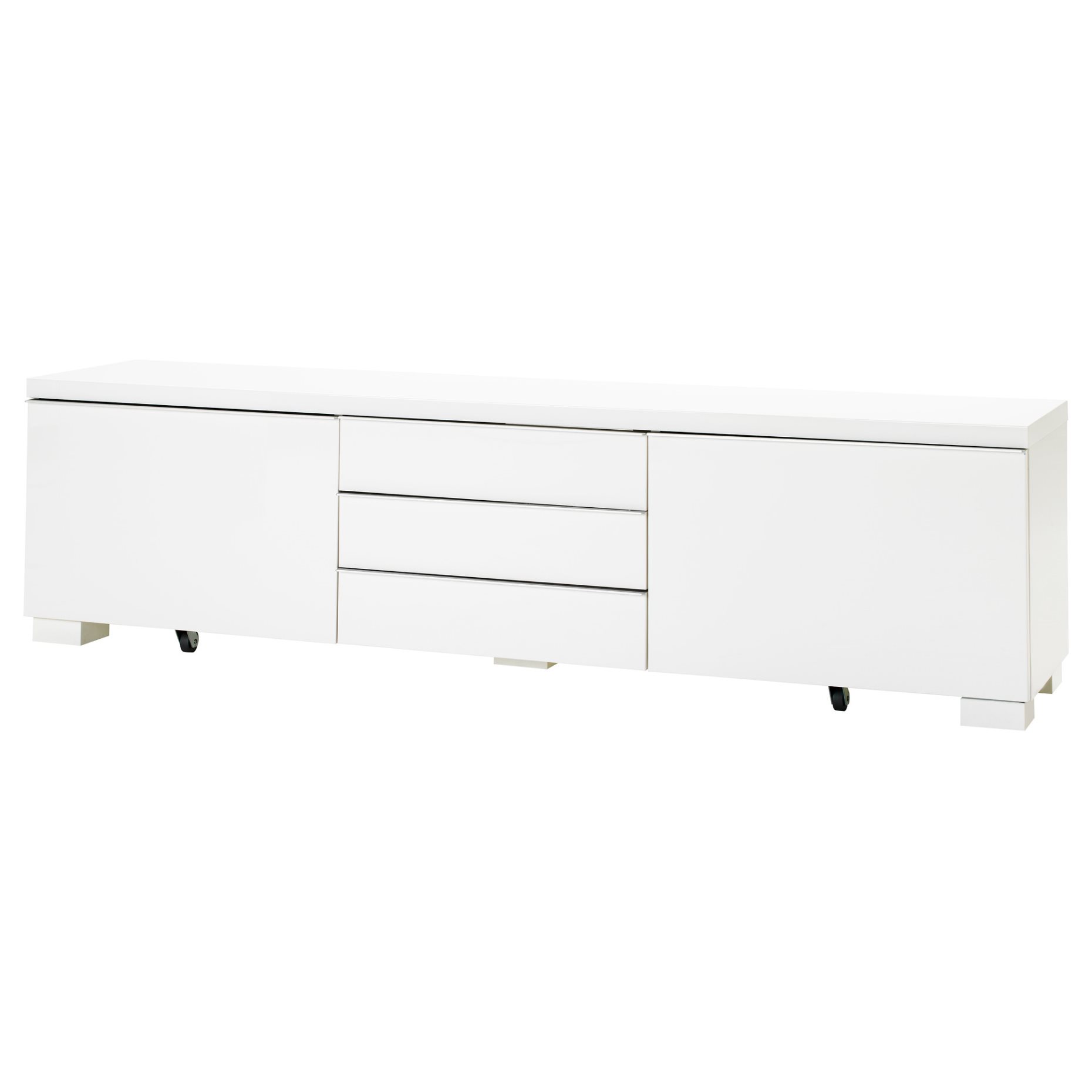 BESTA BURS, TV шкаф, 180x41 см, гланц бяло, 302.691.29