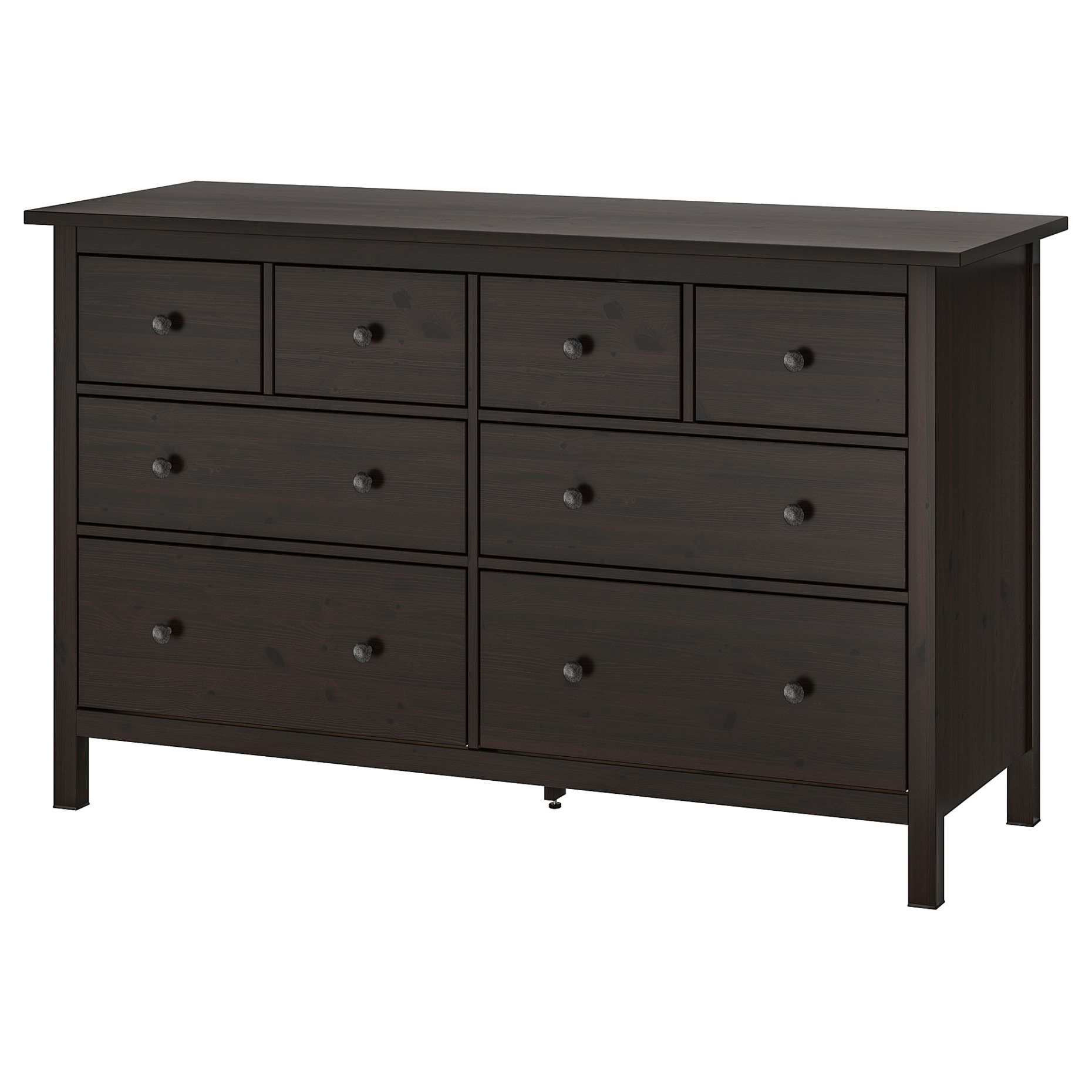 HEMNES, скрин с 8 чекмеджета, 160x95 см, черно-кафяво, 402.392.74