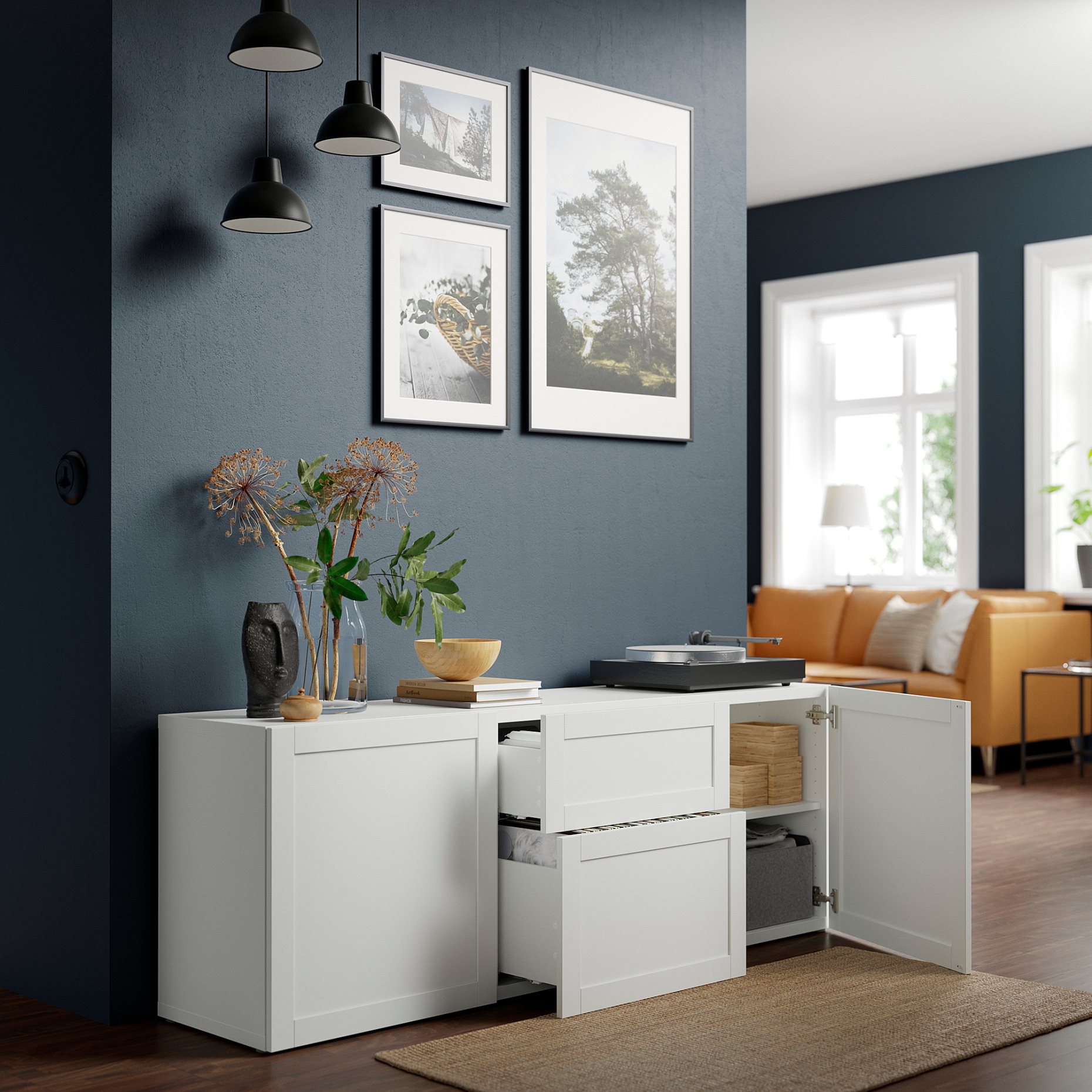BESTÅ, комб. артикул за съхр. с чекмеджета, 093.251.89