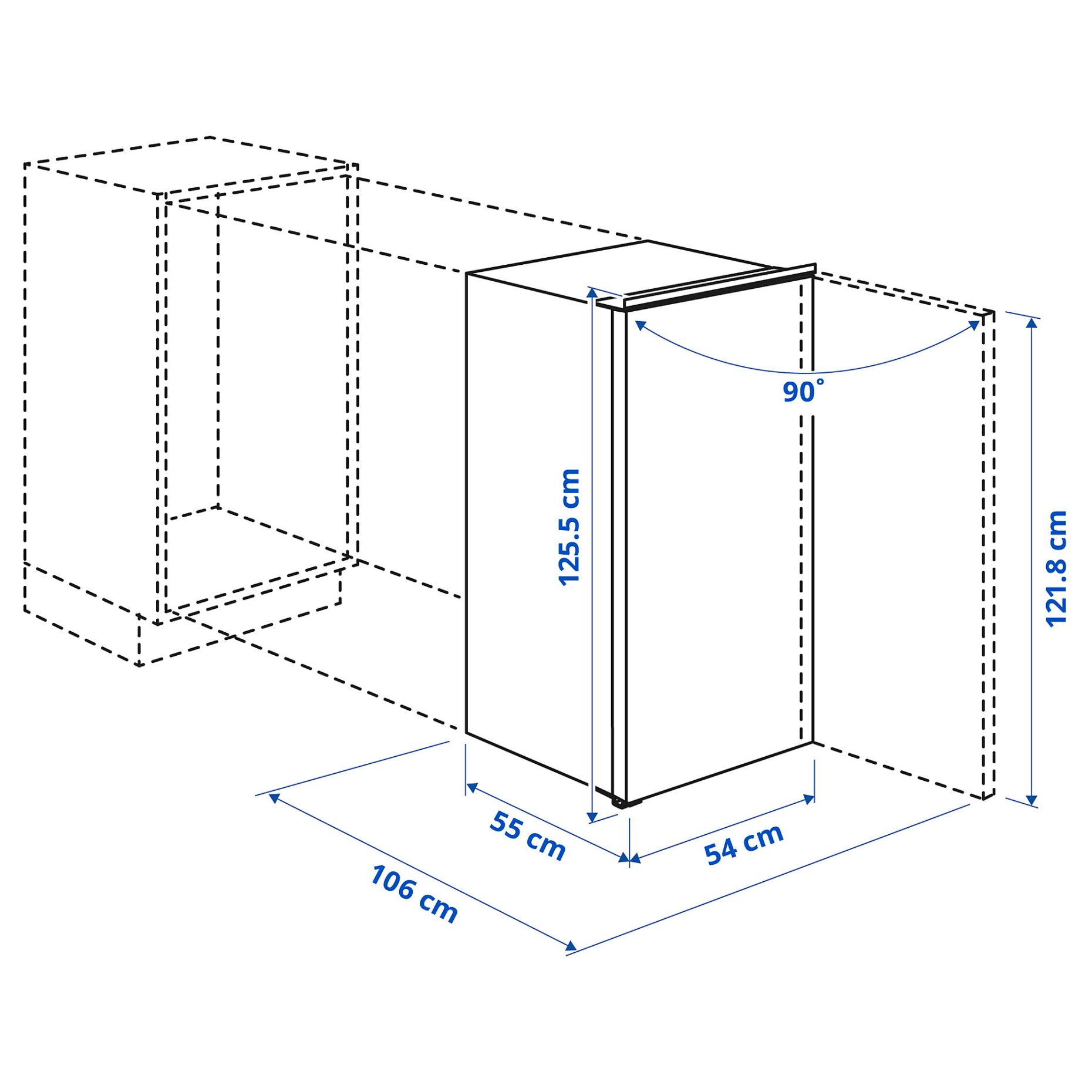 HALLNAS, хладилник с камера, IKEA 500, вграден, 005.728.67