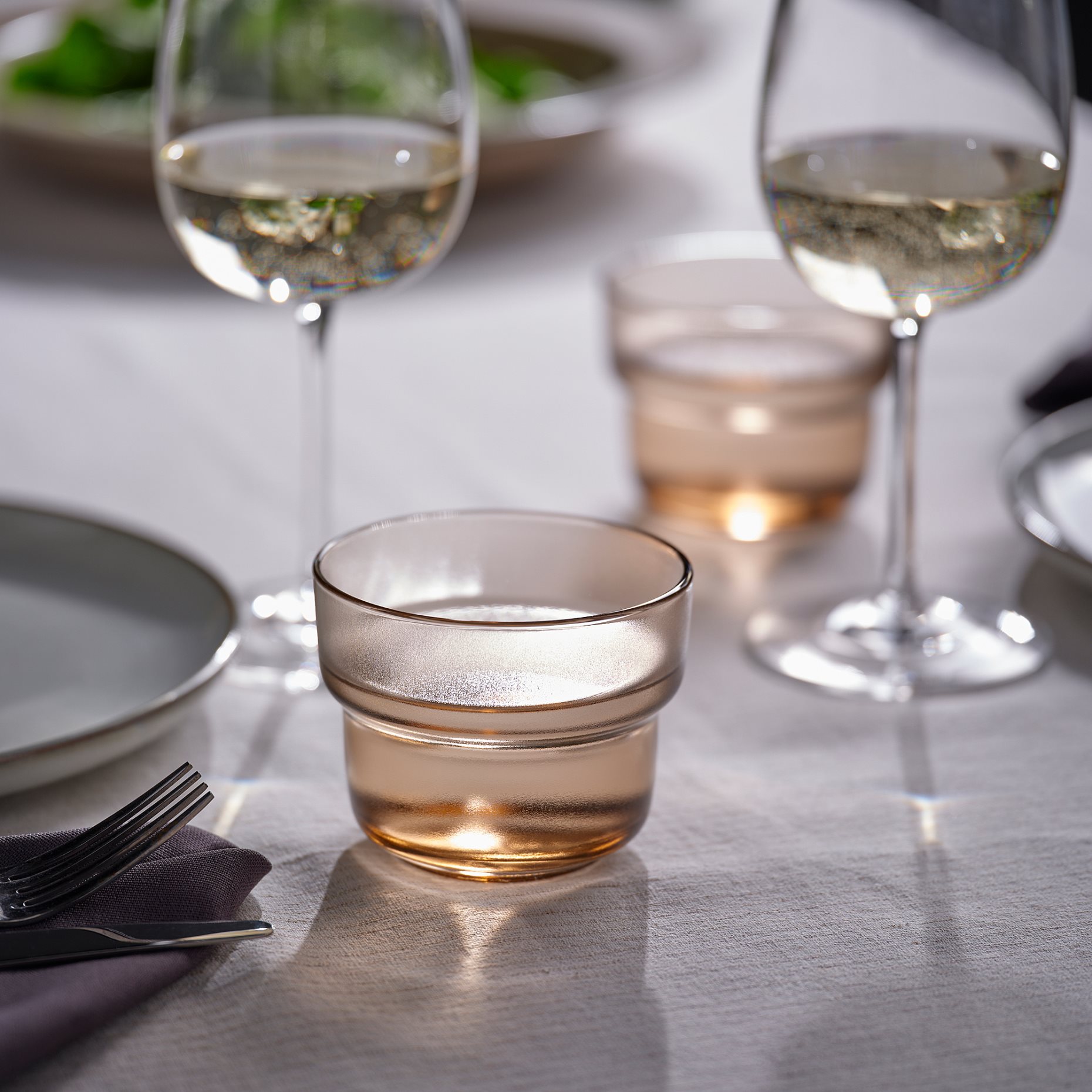 GLADELIG/OLIVTRAST, стъклена чаша, 006.142.97