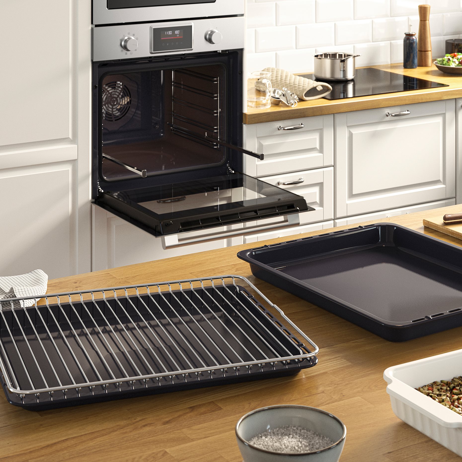 STENABY, фурна с вентилатор, ф-я за допълнителна пара и печене, IKEA 500, 006.221.36