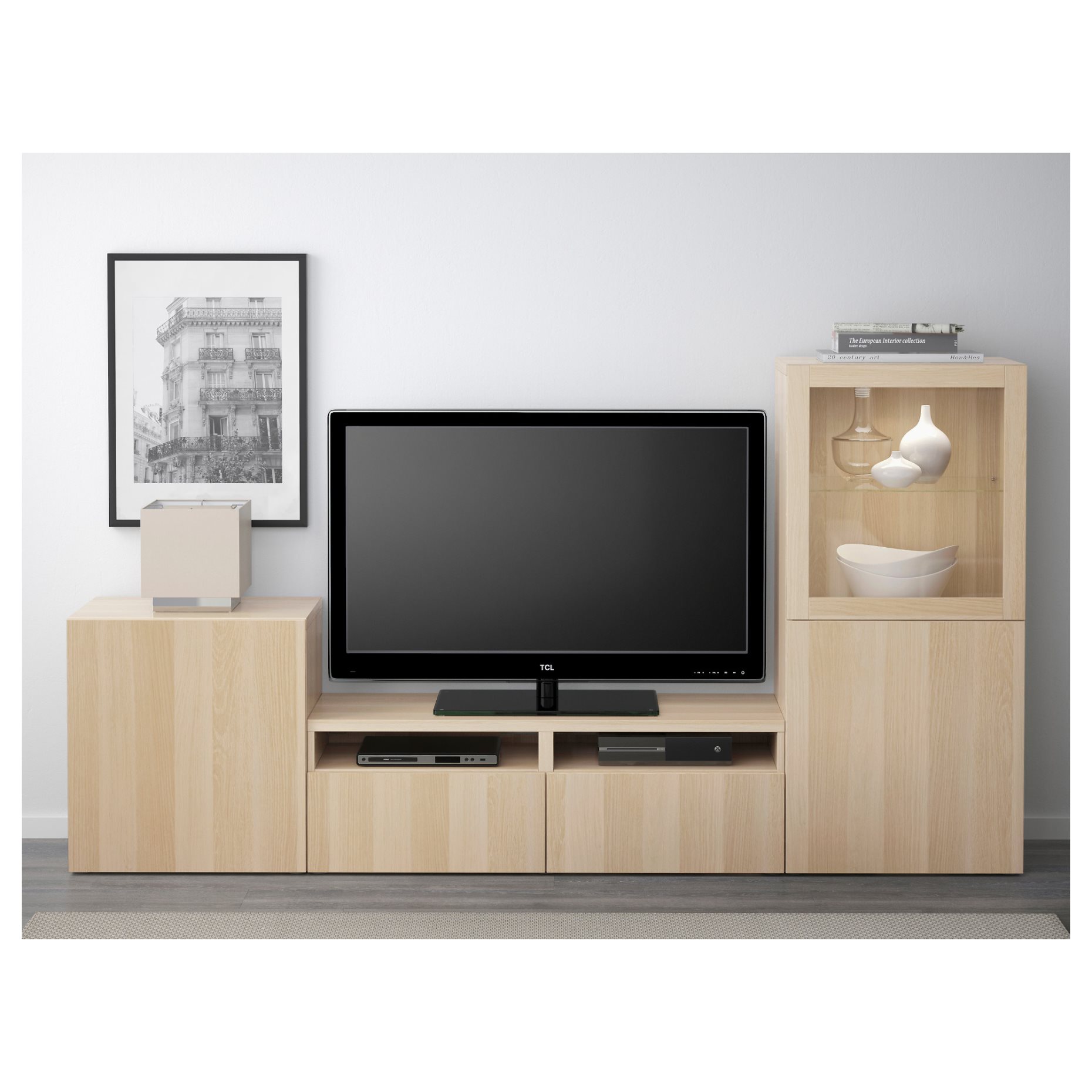 BESTÅ, TV секция със стъклени врати, 091.901.71