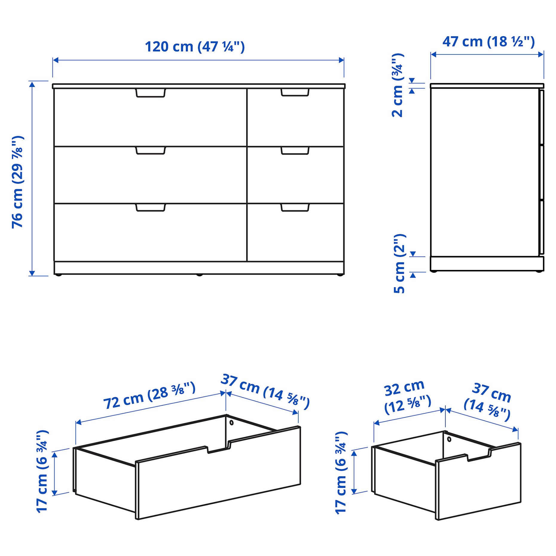 NORDLI, скрин с 6 чекмеджета, 092.394.98