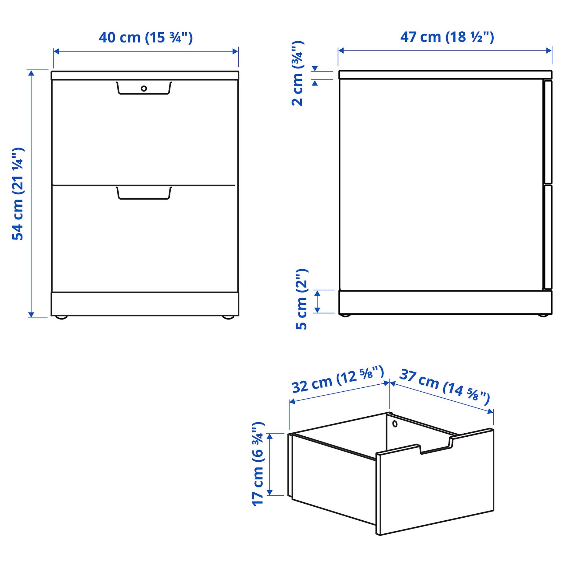 NORDLI, скрин с 2 чекмеджета, 092.398.27