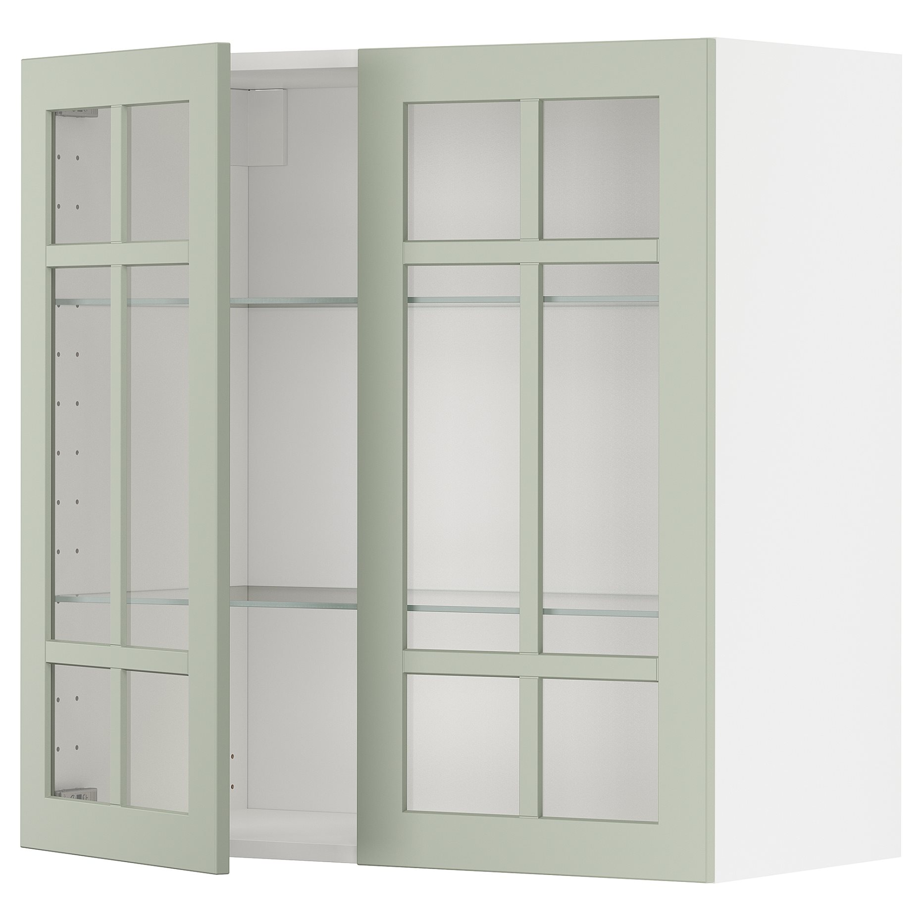 METOD, стенен шкаф с рафтове/2 стъкл. врати, 094.868.89