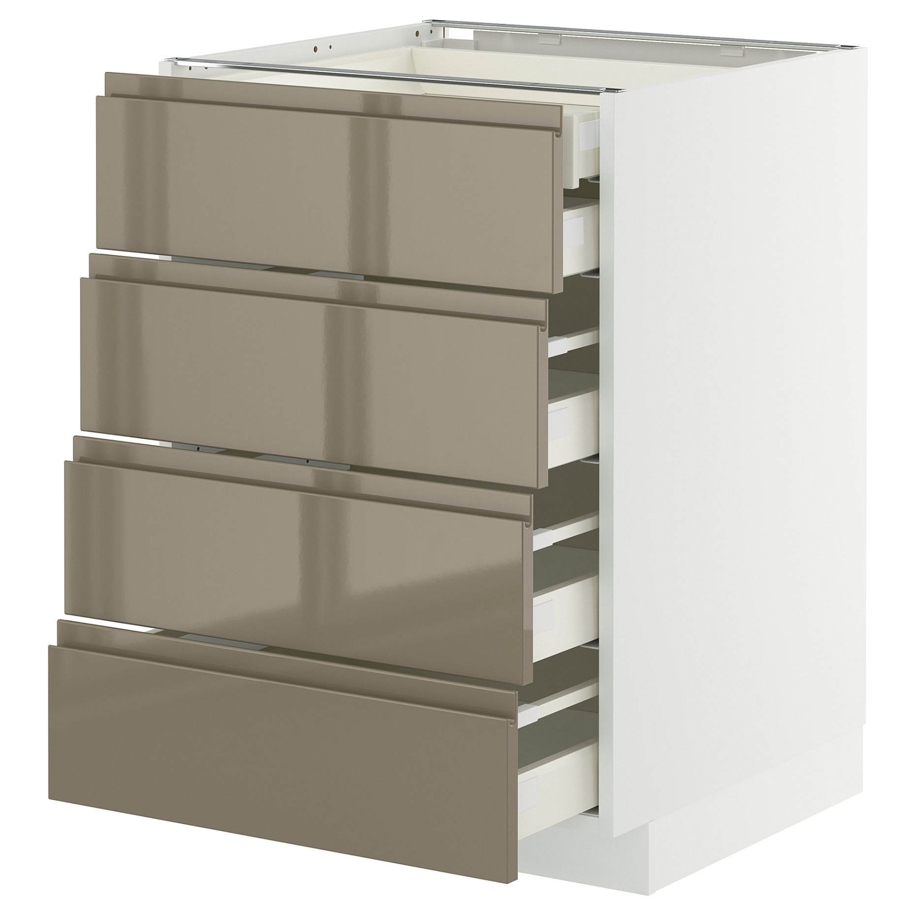 METOD/MAXIMERA, долен шкаф с 4 чела/2 ниски + 3 средни чекмеджета, 095.772.81