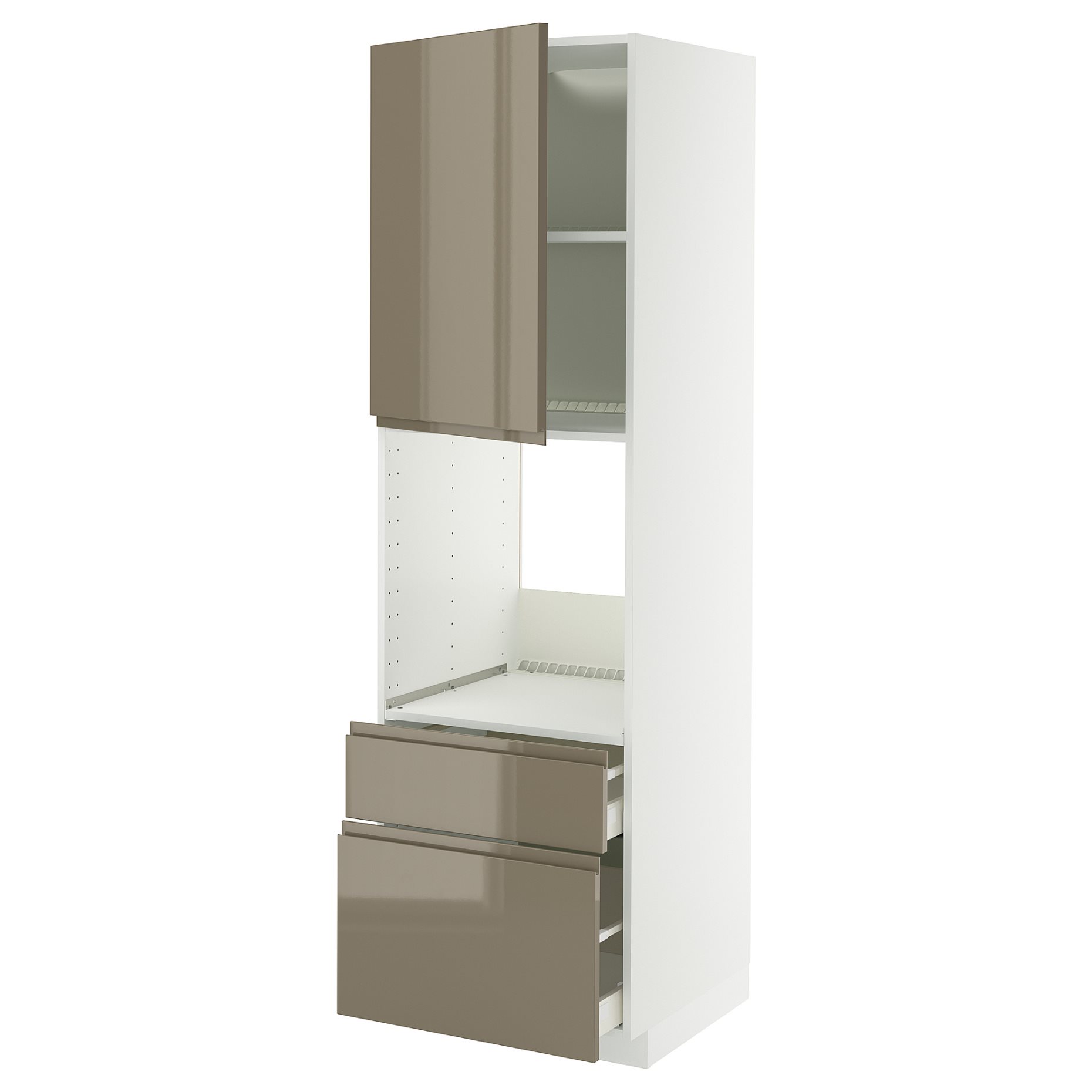 METOD/MAXIMERA, висок шкаф за фурна + врата/2 чела/1 средно/1 високо чекм., 095.774.41
