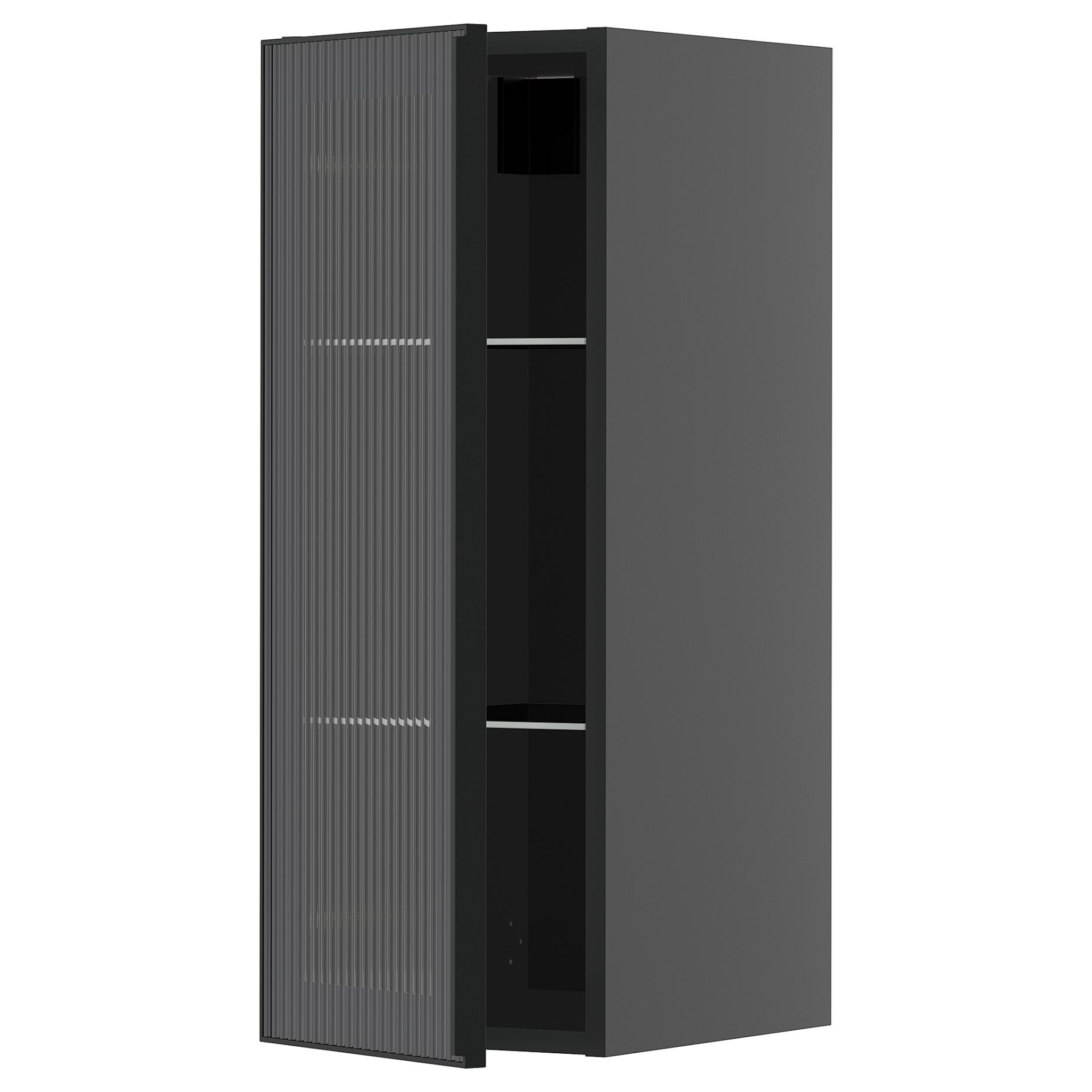 METOD, стенен шкаф с рафтове/стъклена врата, 095.890.76