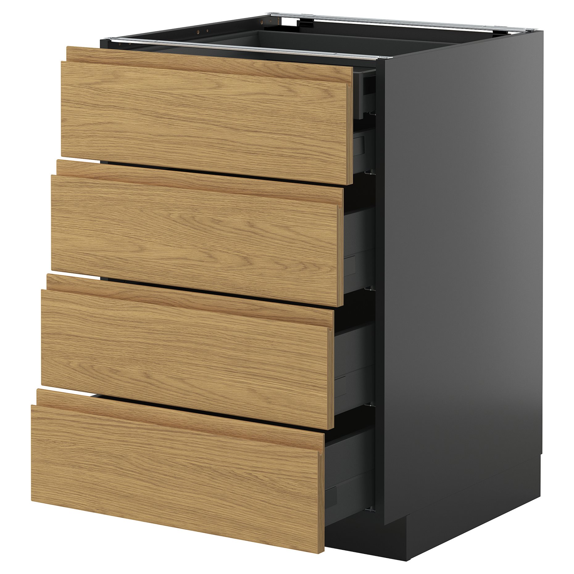 METOD/KNIVSHULT, долен шкаф с 4 чела/2 ниски + 3 средни чекмеджета, 095.895.33