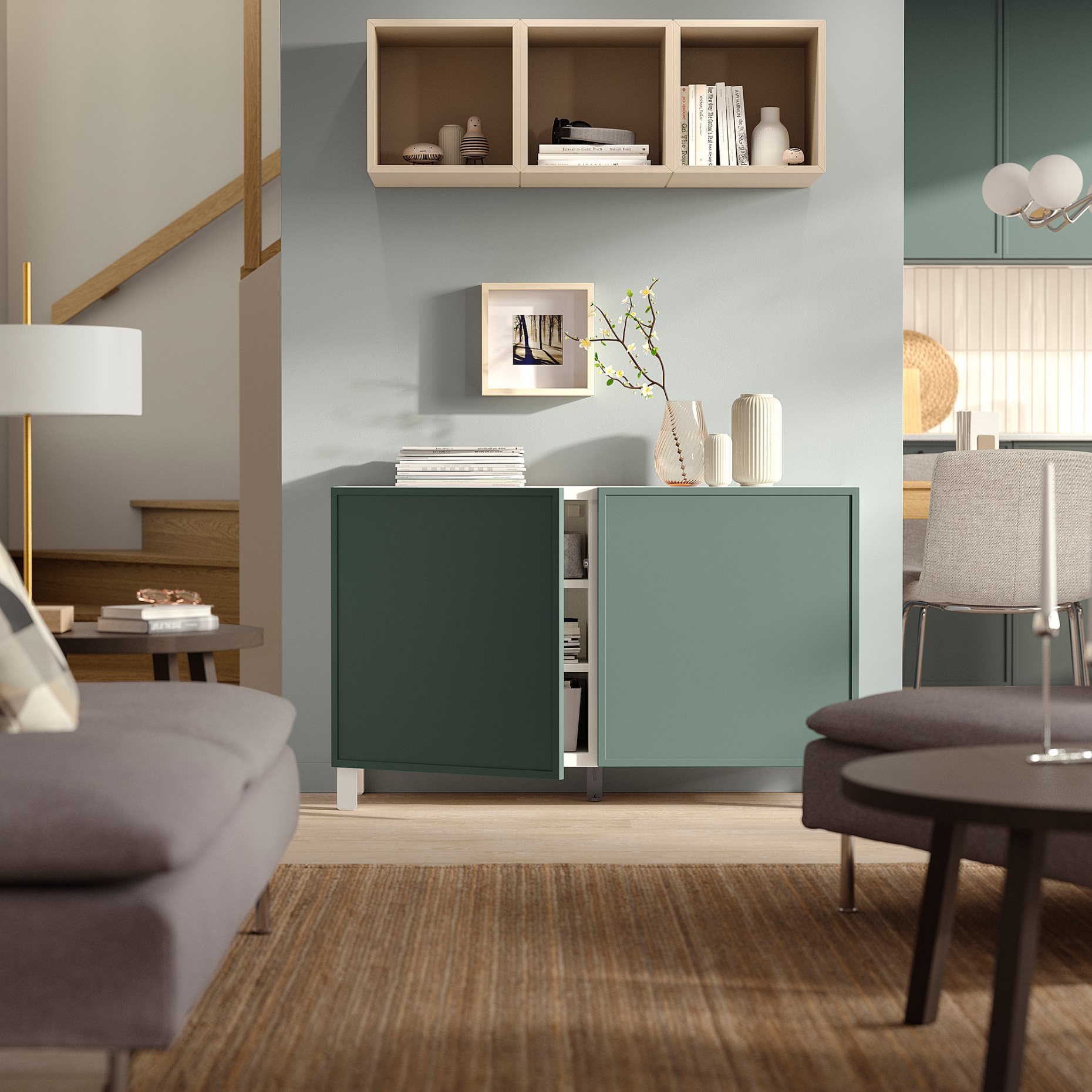 BESTÅ, комб. артикул за съхранение с врати, 095.976.51