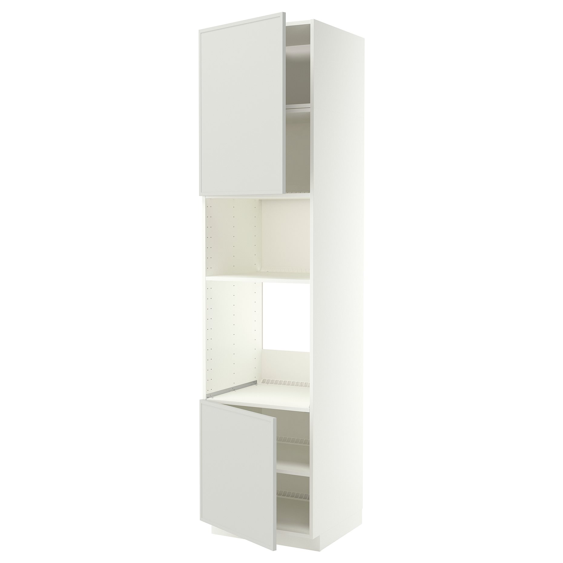 METOD, висок шкаф за фурна/микровълнова с 2 вр./рафт, 60x60x240 см, 096.058.68