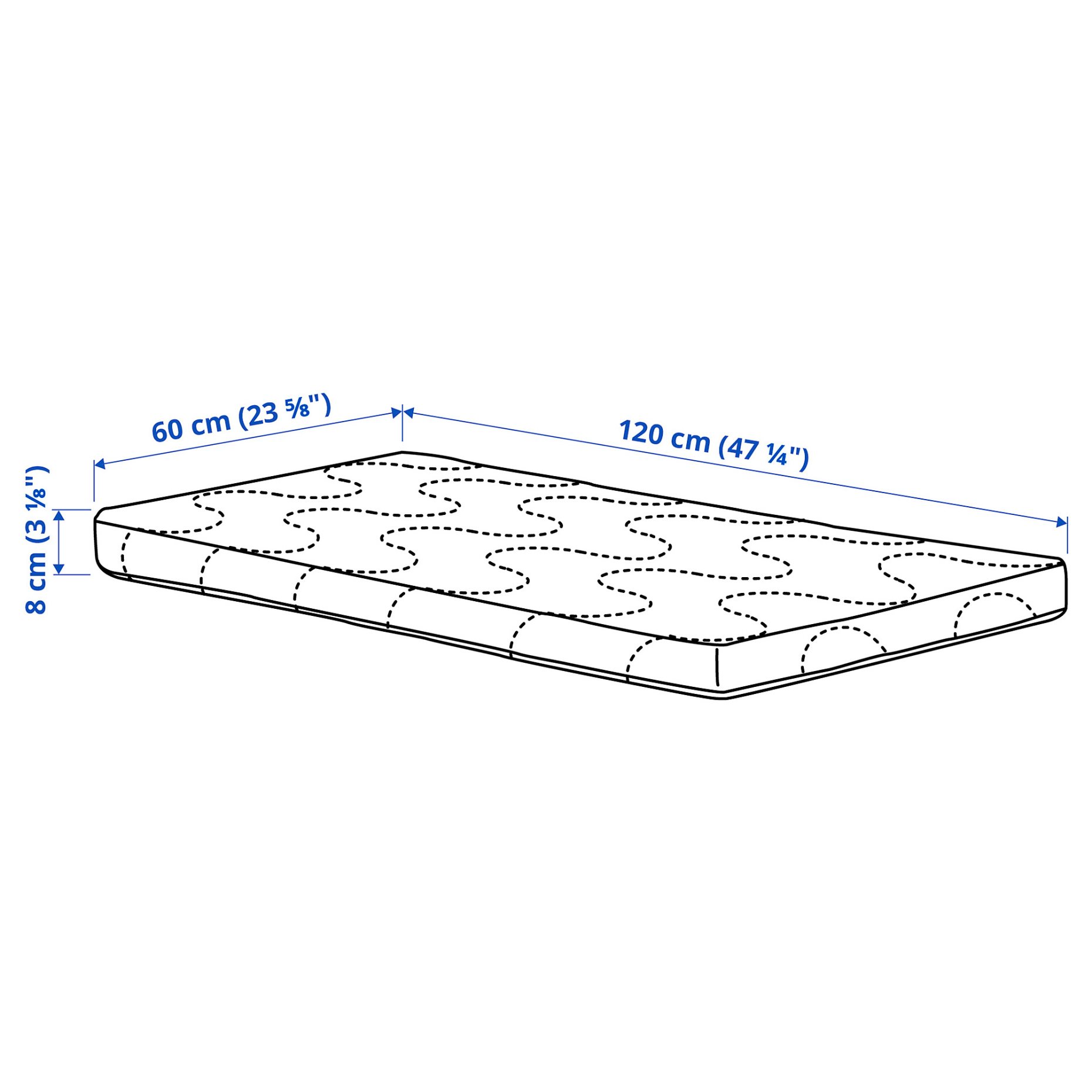 SKÖNAST, матрак с пяна за креватче, 60x120x8 см, 105.935.86