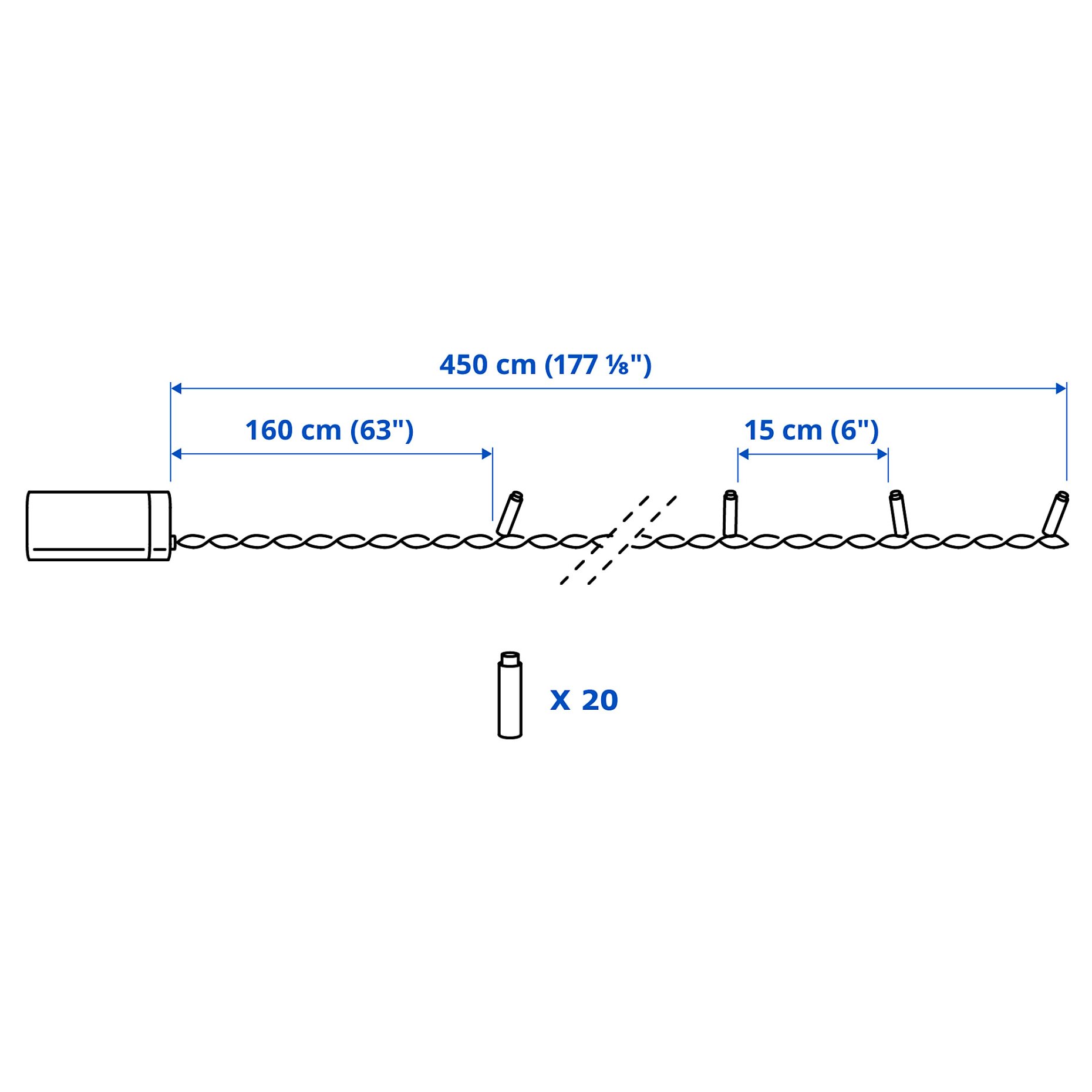 GETKÅL, LED гирлянда, на батерии/на открито, 106.028.78