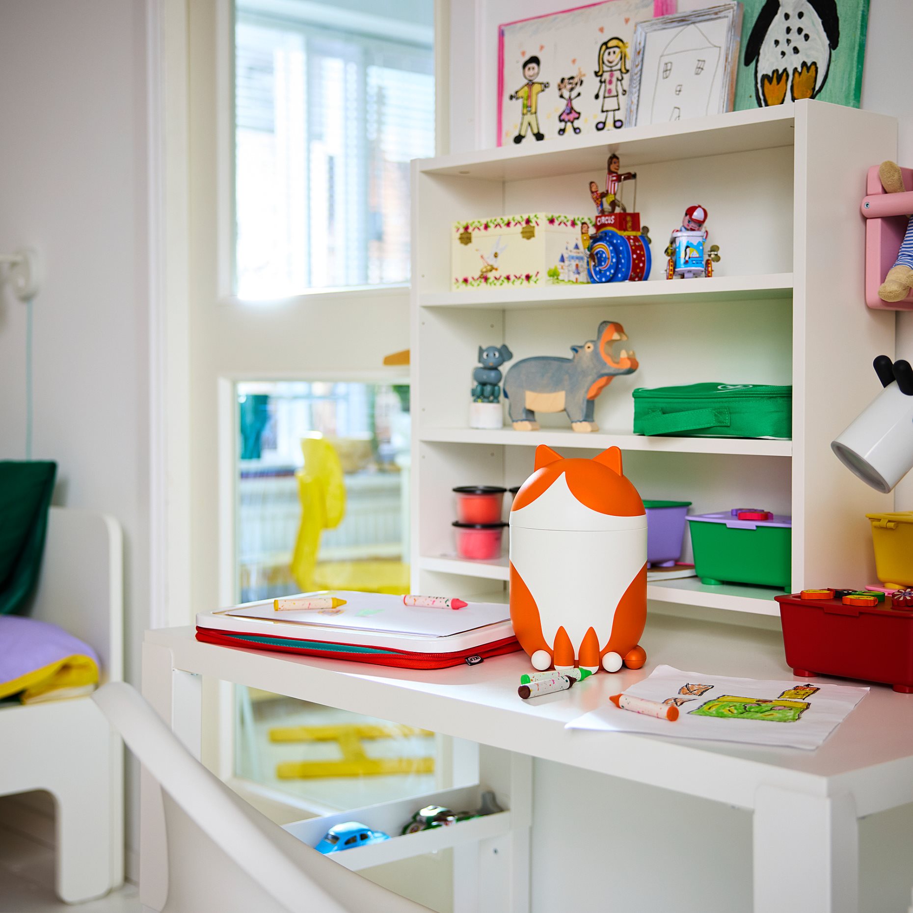 GREJSIMOJS, кутия за съхранение с капак, с формата на котка, 106.036.46