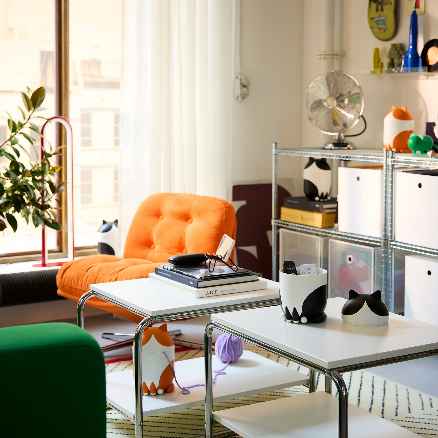 GREJSIMOJS, кутия за съхранение с капак, с формата на котка, 106.036.46