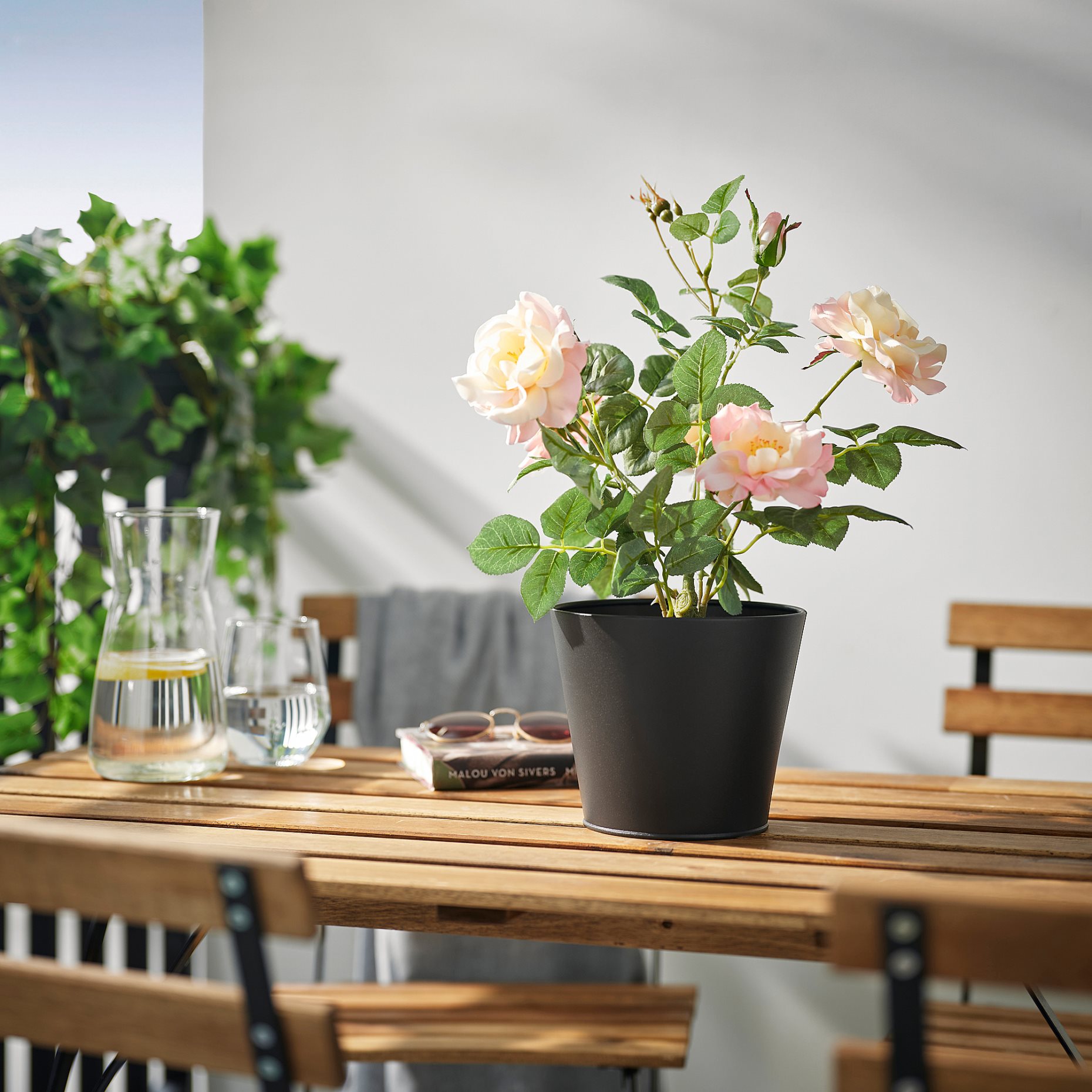 VITLÖK, саксия с поставка, 15 см, 106.120.14