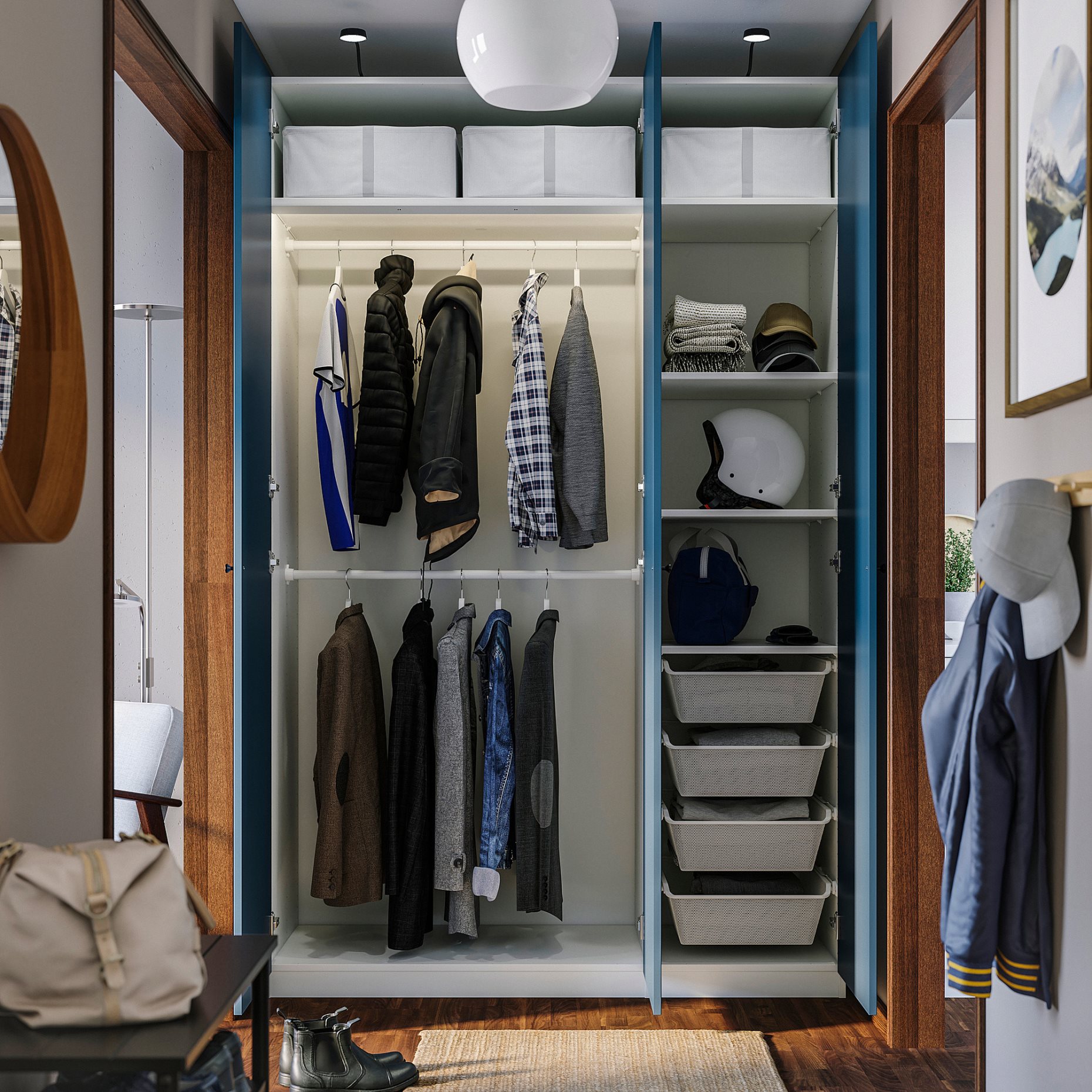 PAX/FYRUDDEN, гардероб - комбинация, 195.816.21