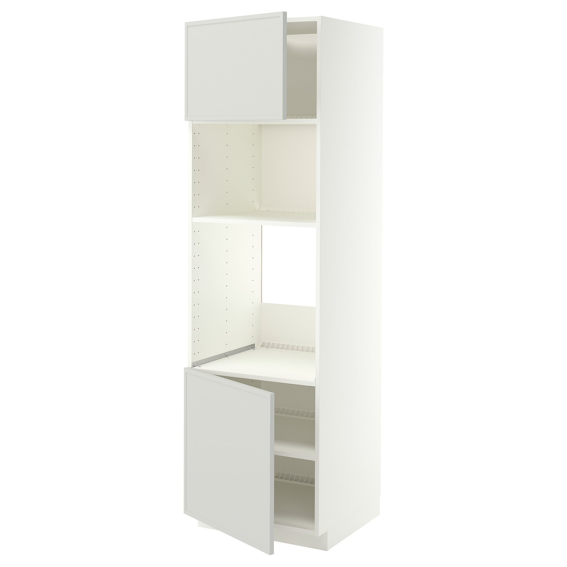 METOD, висок шкаф за фурна/микровълнова с 2 вр./рафт, 60x60x200 см, 196.049.48