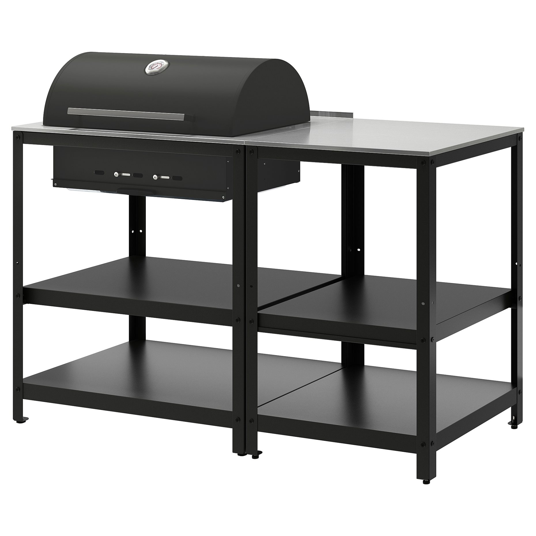 GRILLSKÄR, барбекю на въглища с кухненски о-в, употр. на открито, 147x61 см, 196.160.55