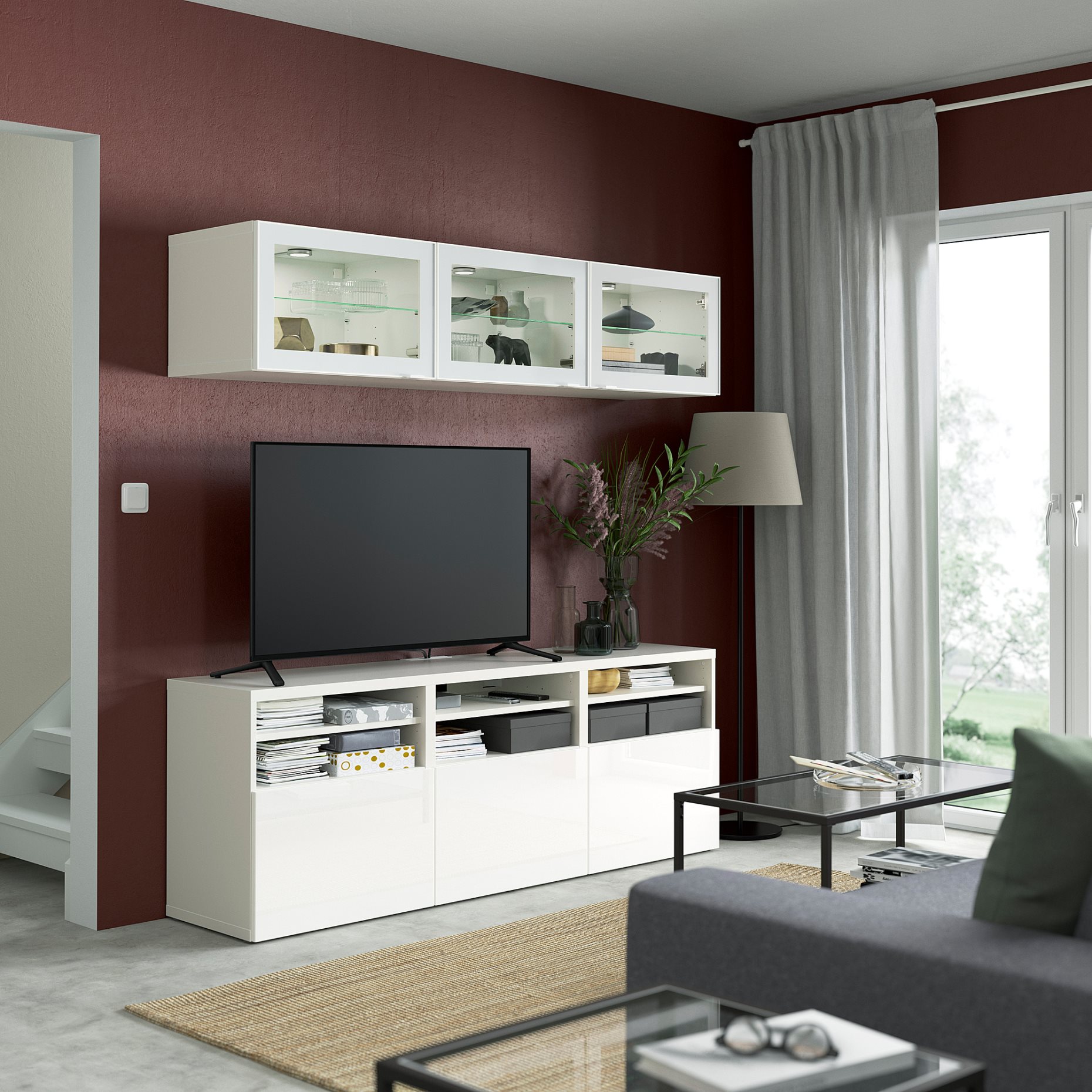 BESTÅ, TV секция/стъклени врати, 294.887.88