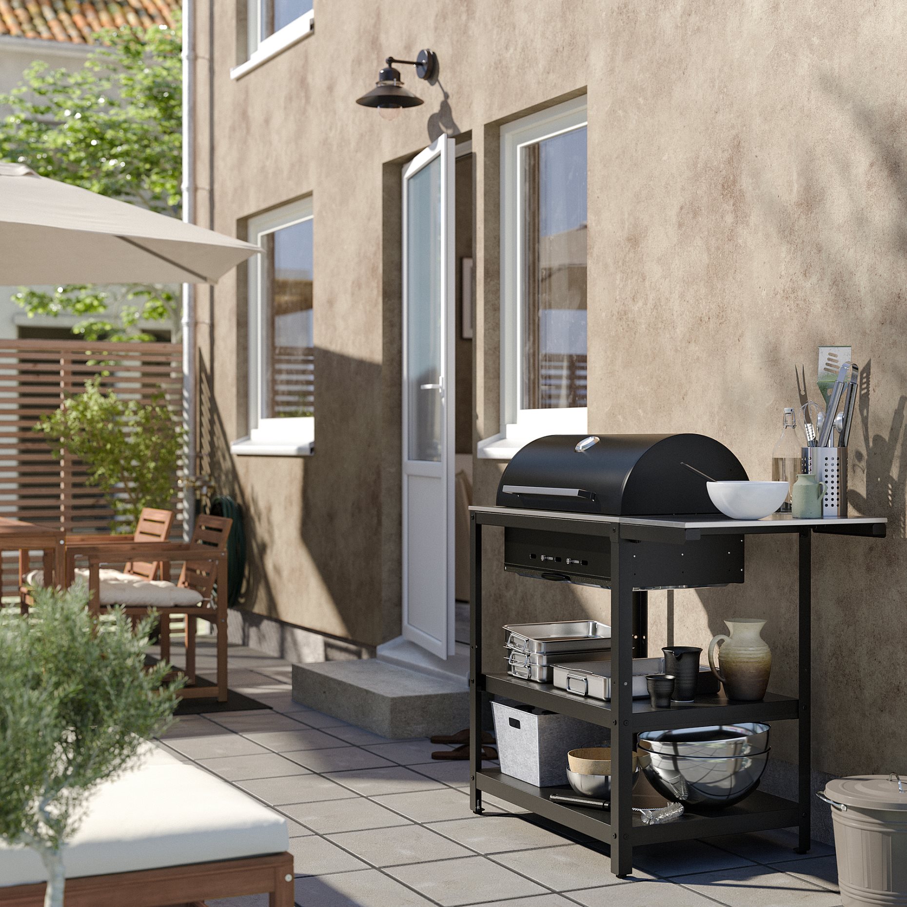 GRILLSKÄR, барбекю на въглища с маса, на открито, 294.952.13