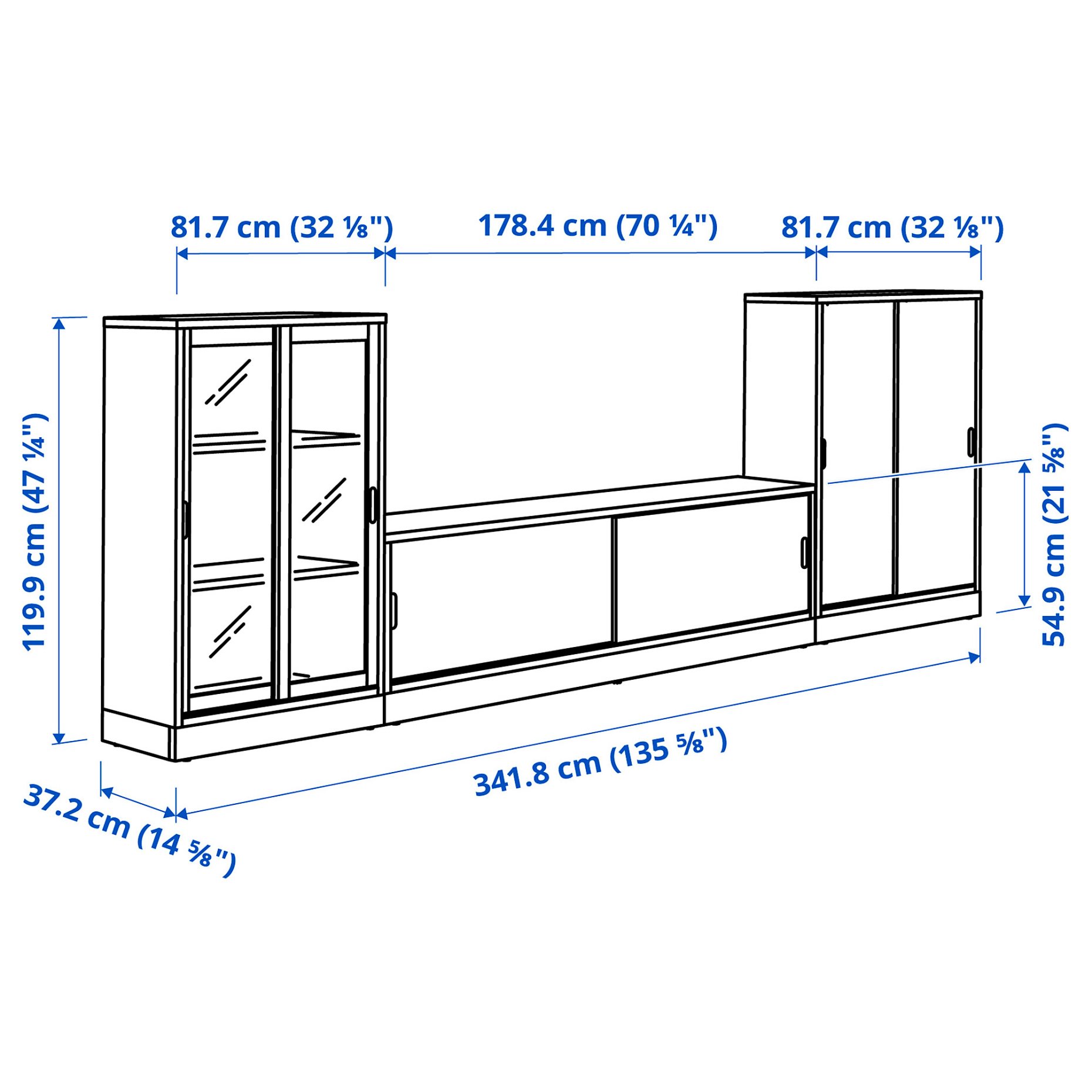 TONSTAD, TV/секция с плъзгащи се врати, 295.150.65