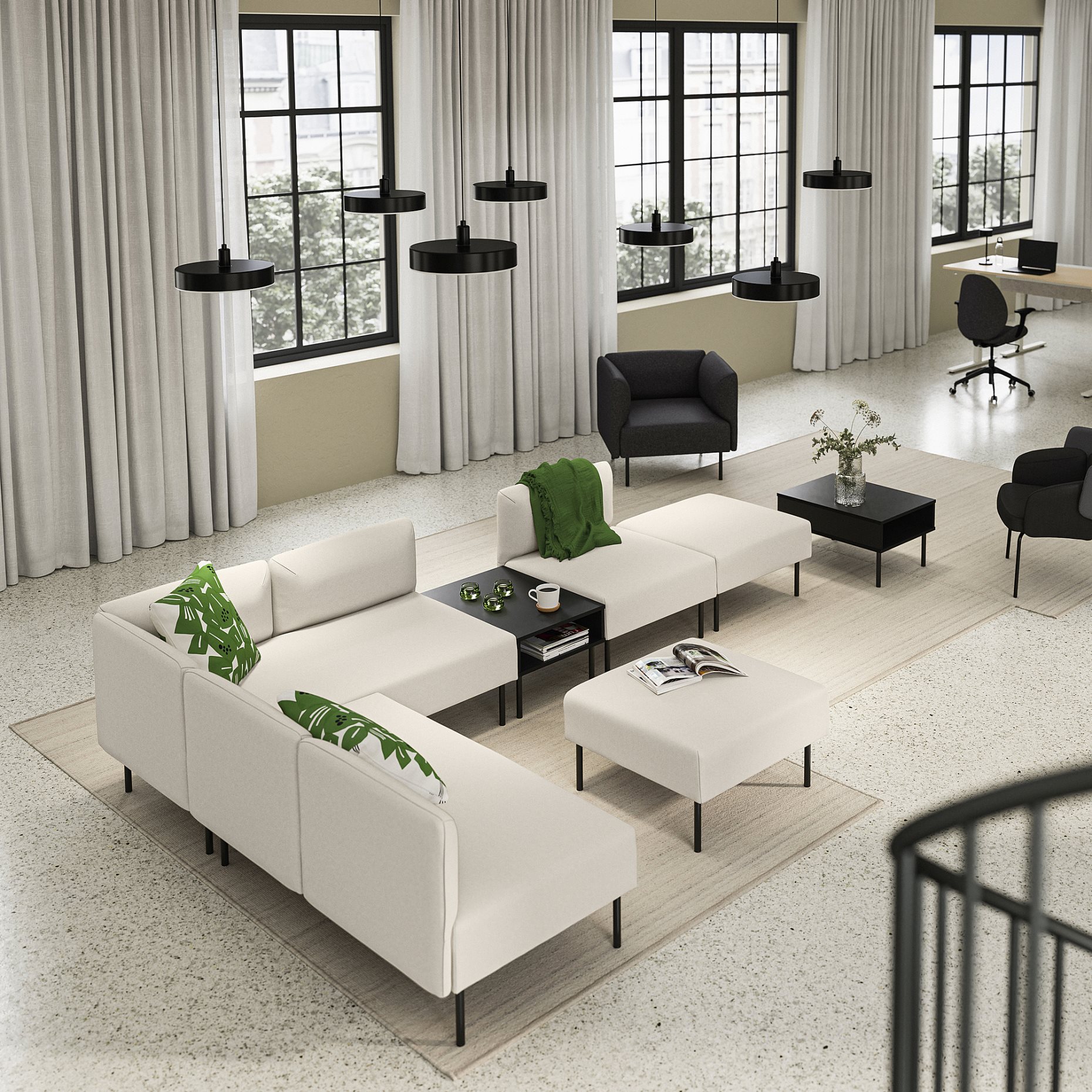 LILLEHEM, 6-местен мод диван с помощна маса, 295.534.82