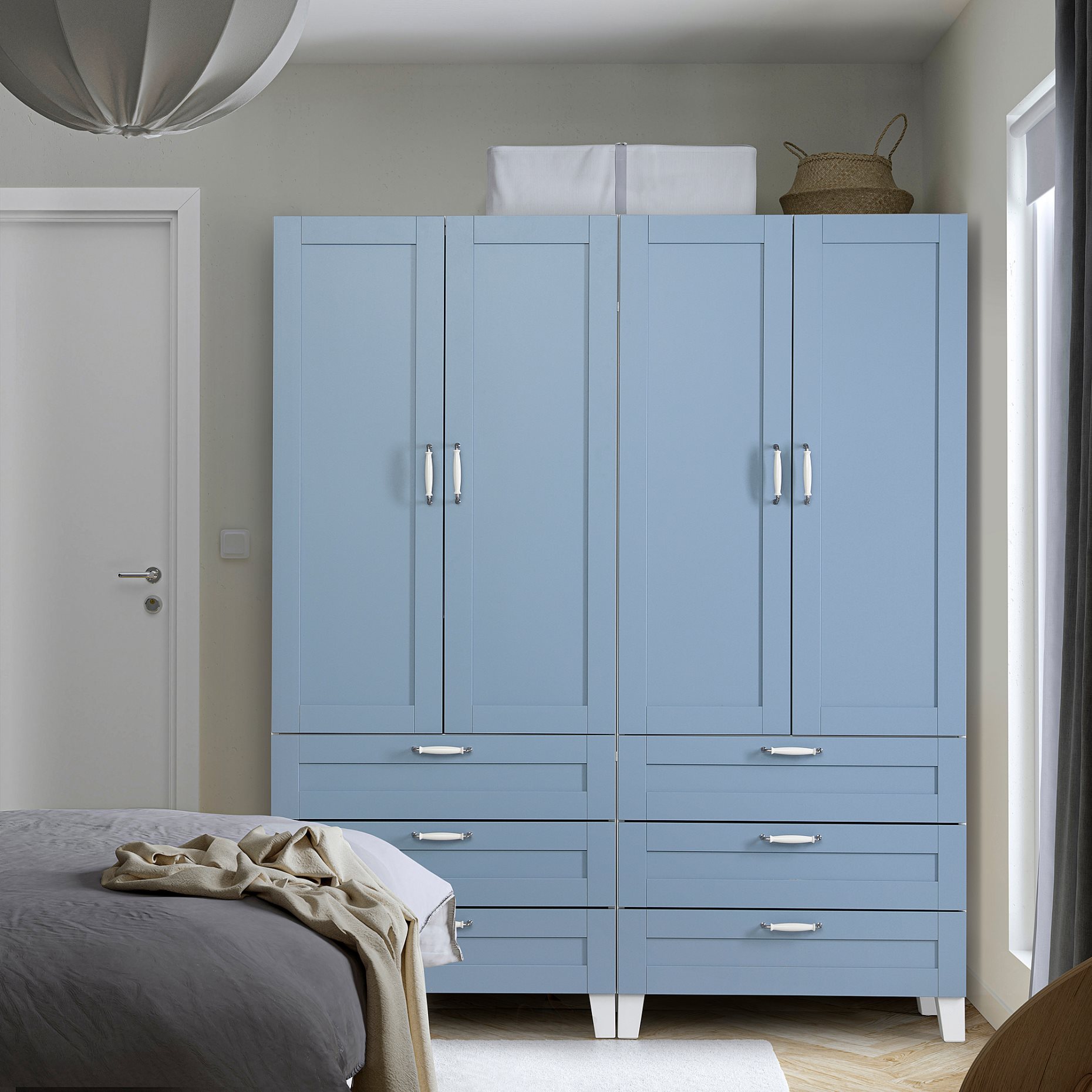 PLATSA, гардероб с 4 врати+6 чекмеджета, 295.556.69
