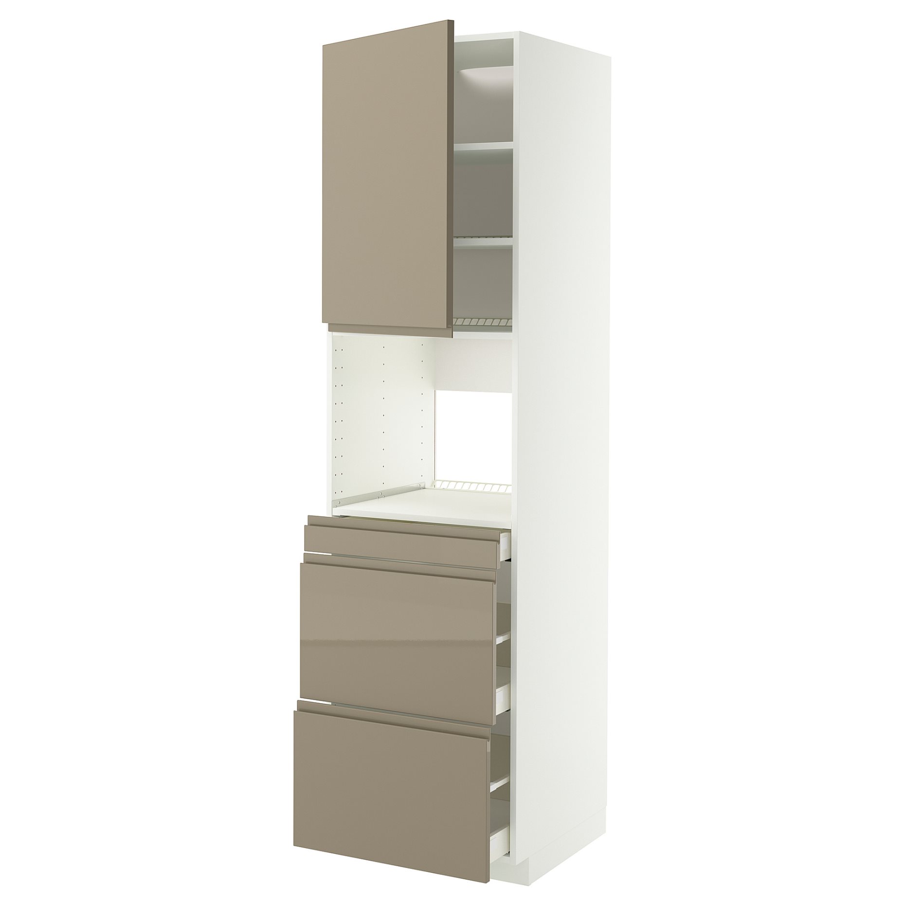 METOD/MAXIMERA, висок шкаф за комби микро, врата/3 чекм., 295.772.61