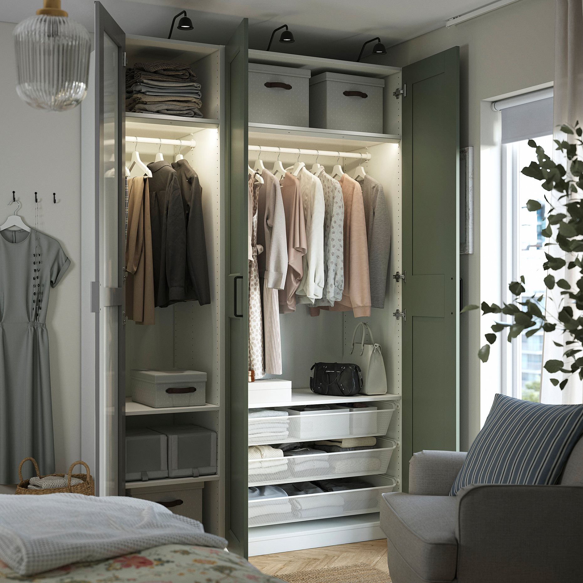 PAX/KAMMARTORP/GRIMO, гардероб - комбинация, 295.792.55