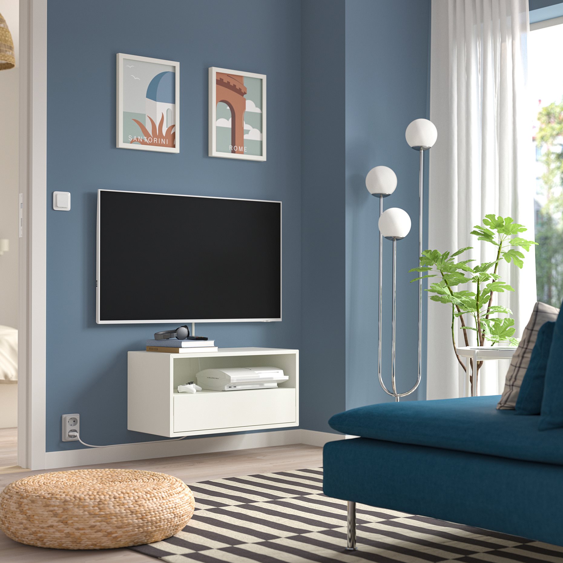 EKET, Стенен аудио/видео рафт с релса, 295.808.81