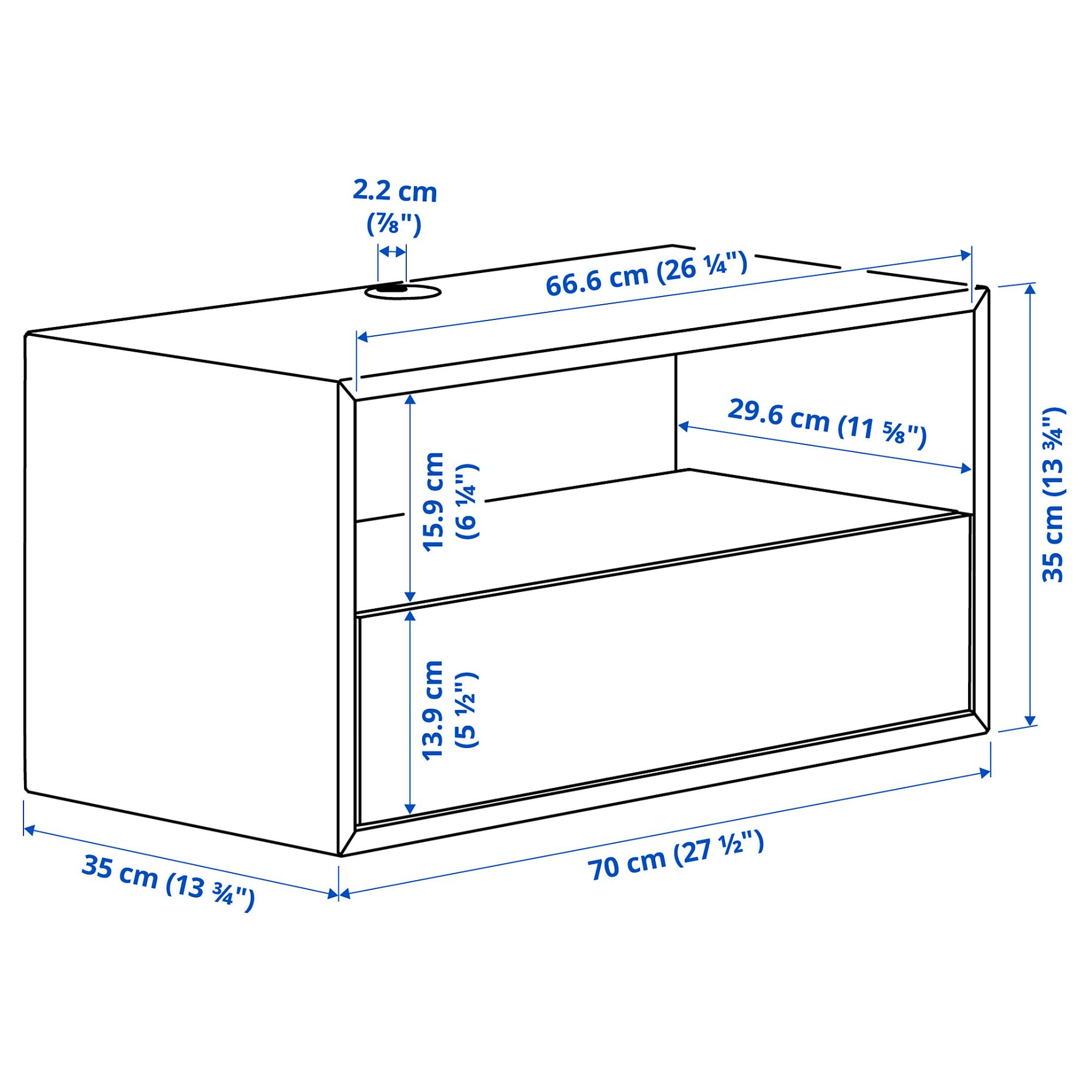 EKET, Стенен аудио/видео рафт с релса, 295.808.81
