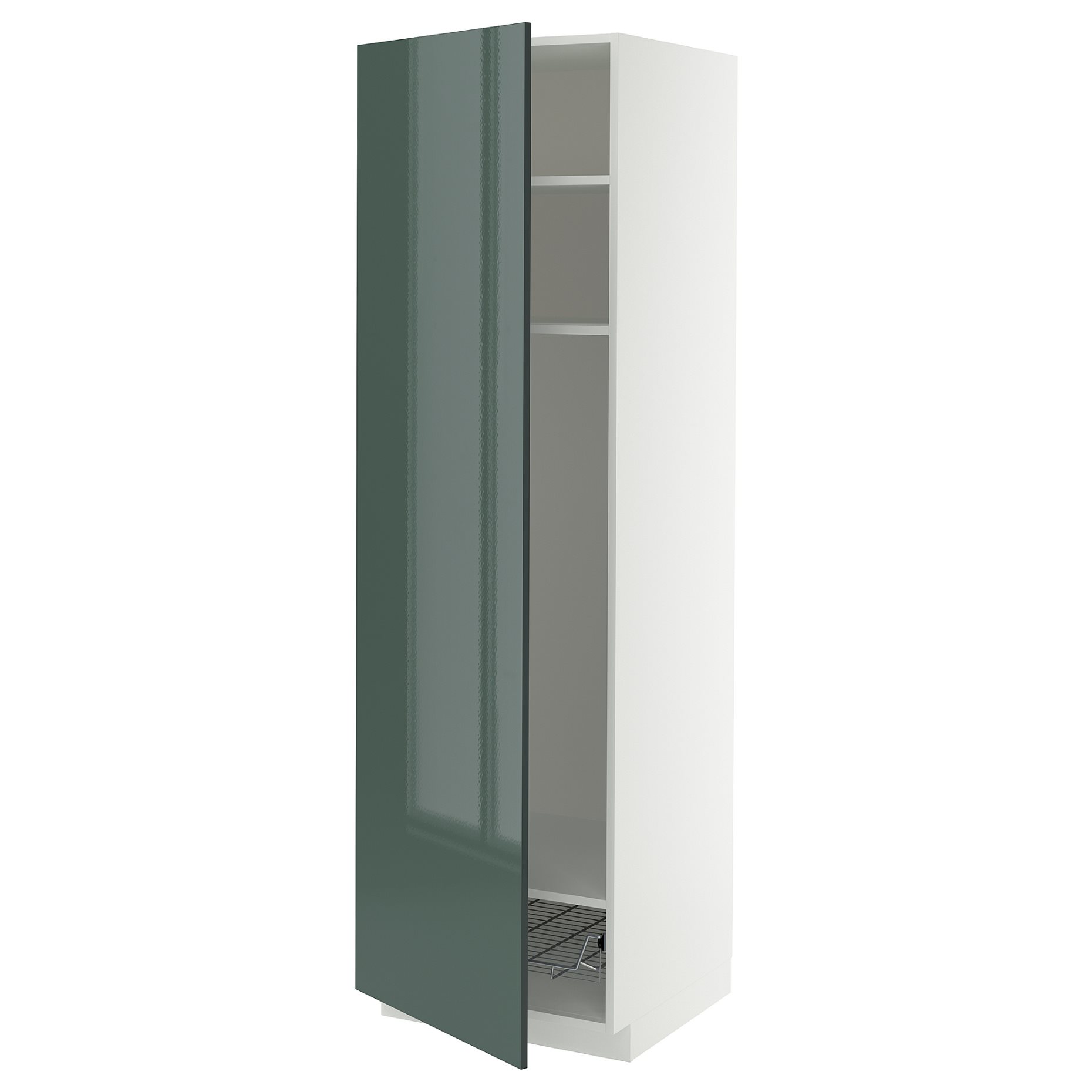 METOD, висок шкаф с рафтове/тел. кошница, 295.861.28