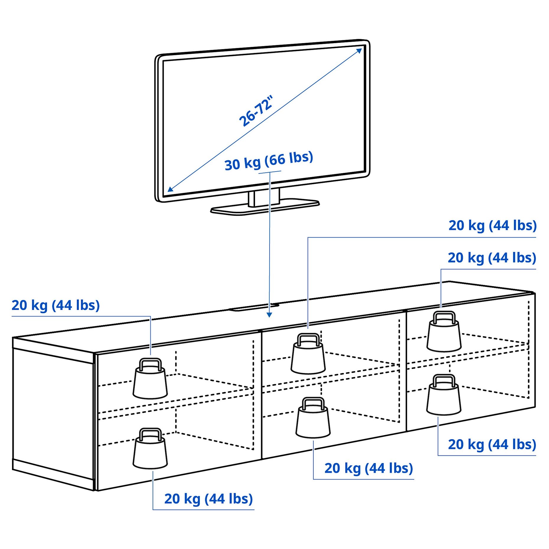 BESTÅ, TV шкаф с вратички, 180x42x38 см, 295.973.82