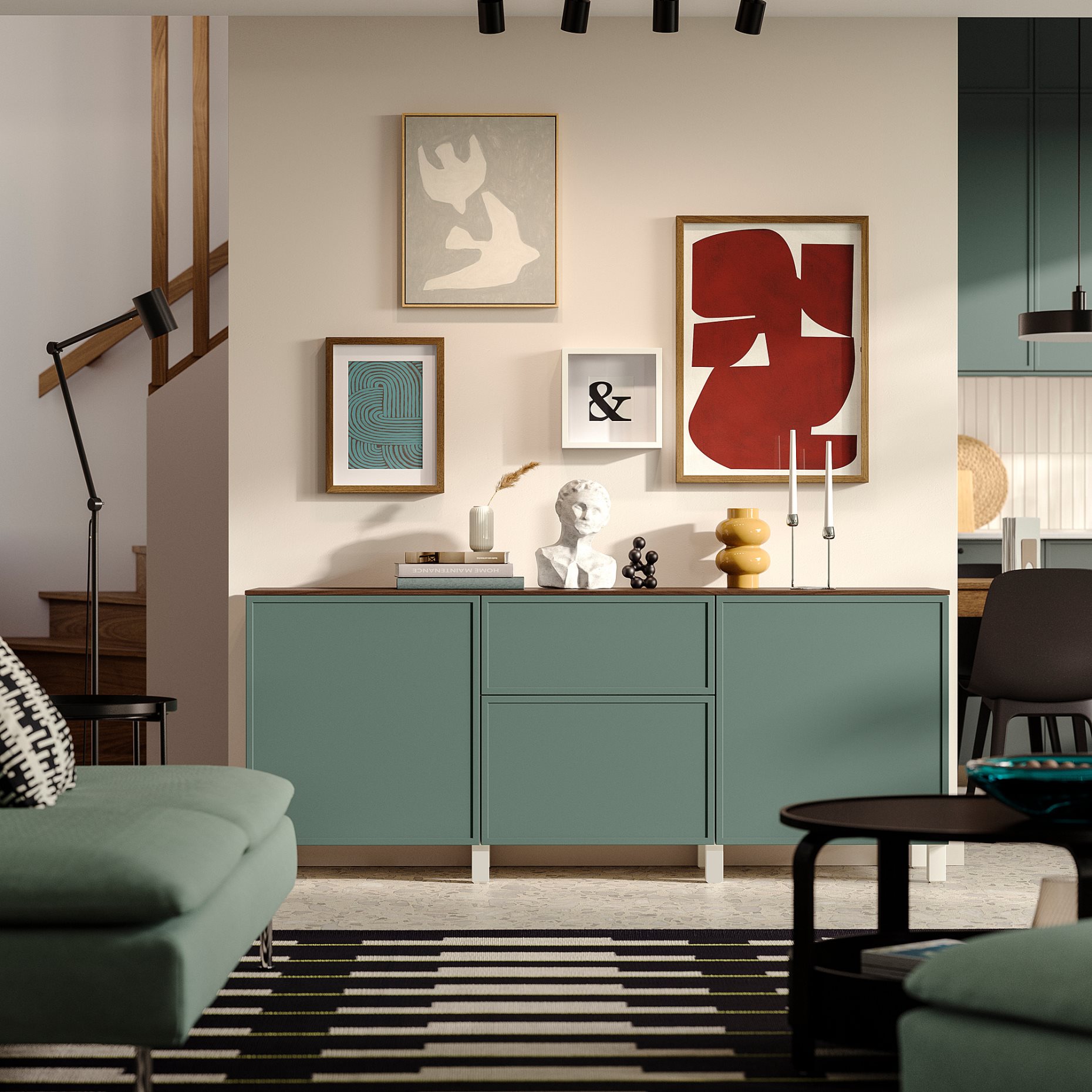 BESTÅ, комб. артикул за съхр. с чекмеджета, 296.028.21