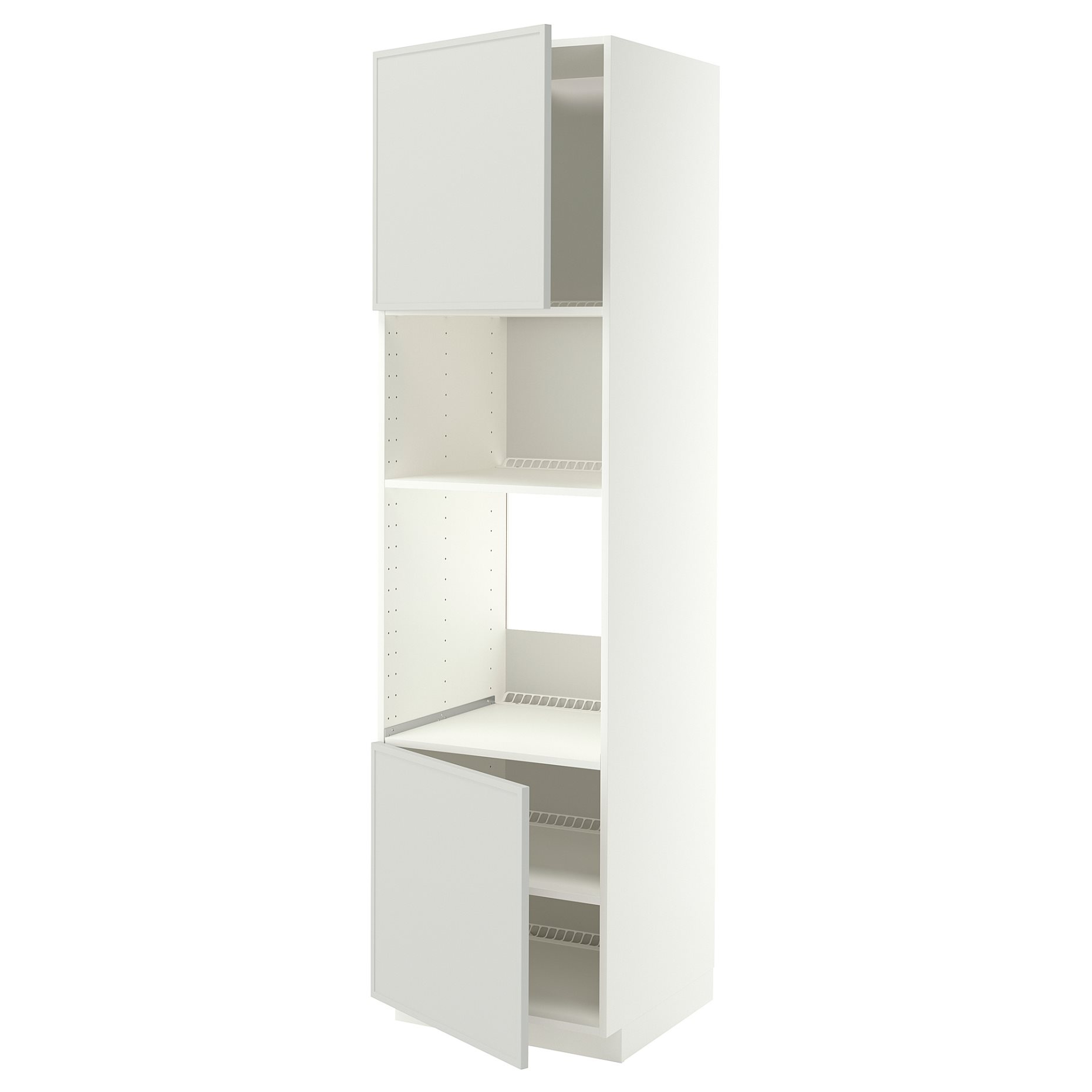 METOD, висок шкаф за фурна/микровълнова с 2 вр./рафт, 60x60x220 см, 296.062.11