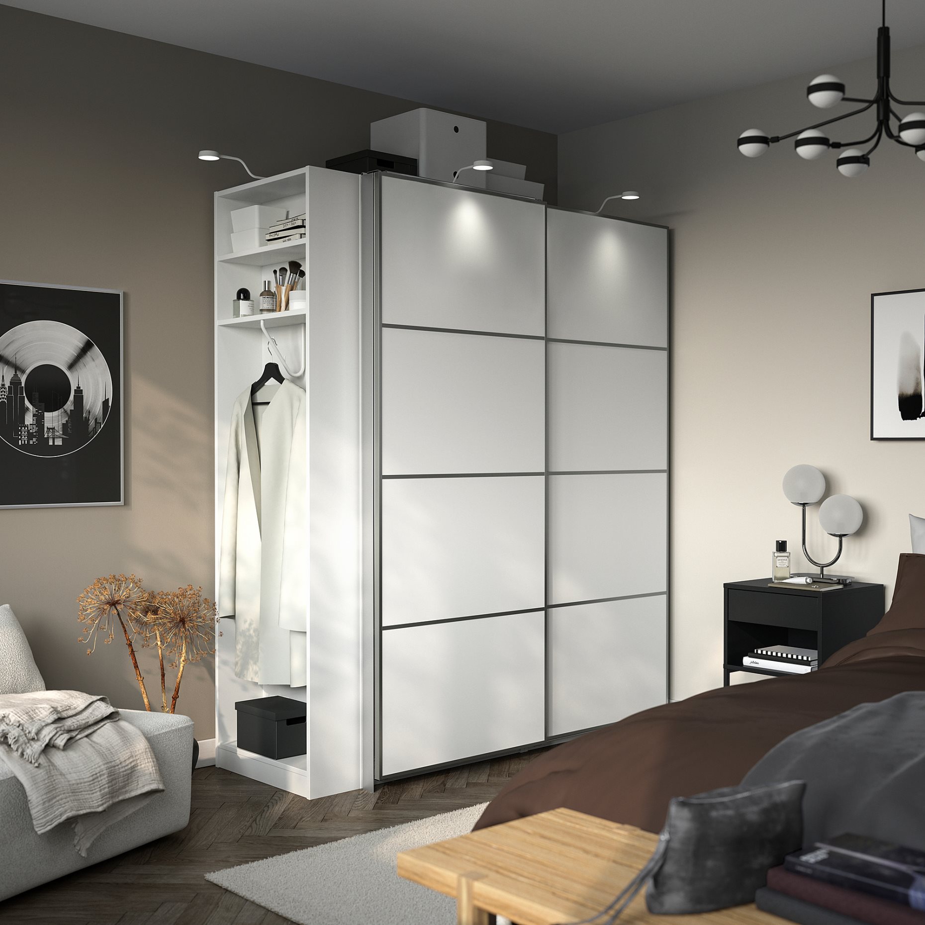 PAX/MEHAMN, гардероб с плъзгащи се врати, 296.069.80