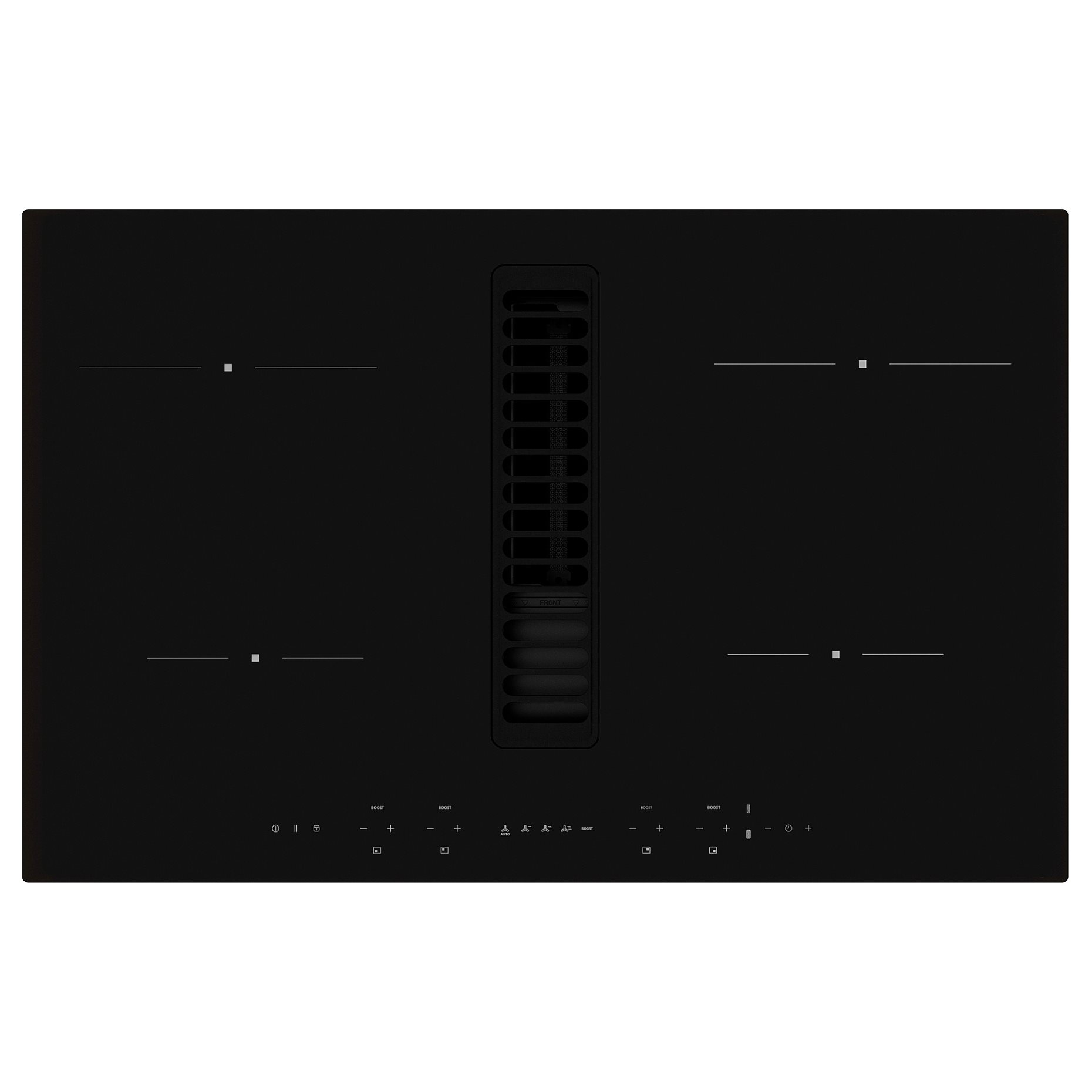 TÄCKNAN, Индукционен плот/вграден аспиратор + к-т за вентилация, 80 cм, IKEA 300, 296.125.04