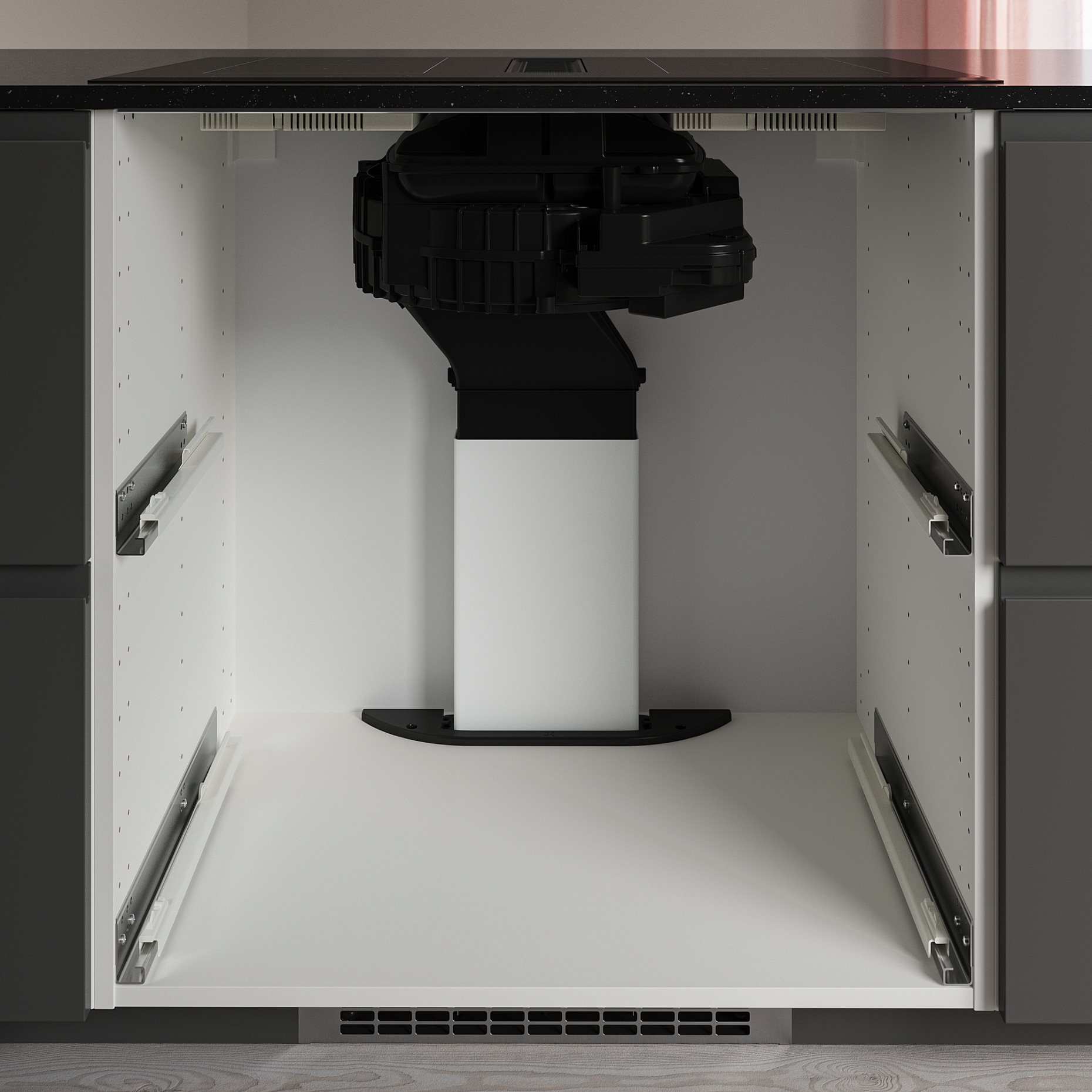 TÄCKNAN, Индукционен плот/вграден аспиратор + к-т за вентилация, 80 cм, IKEA 300, 296.125.04