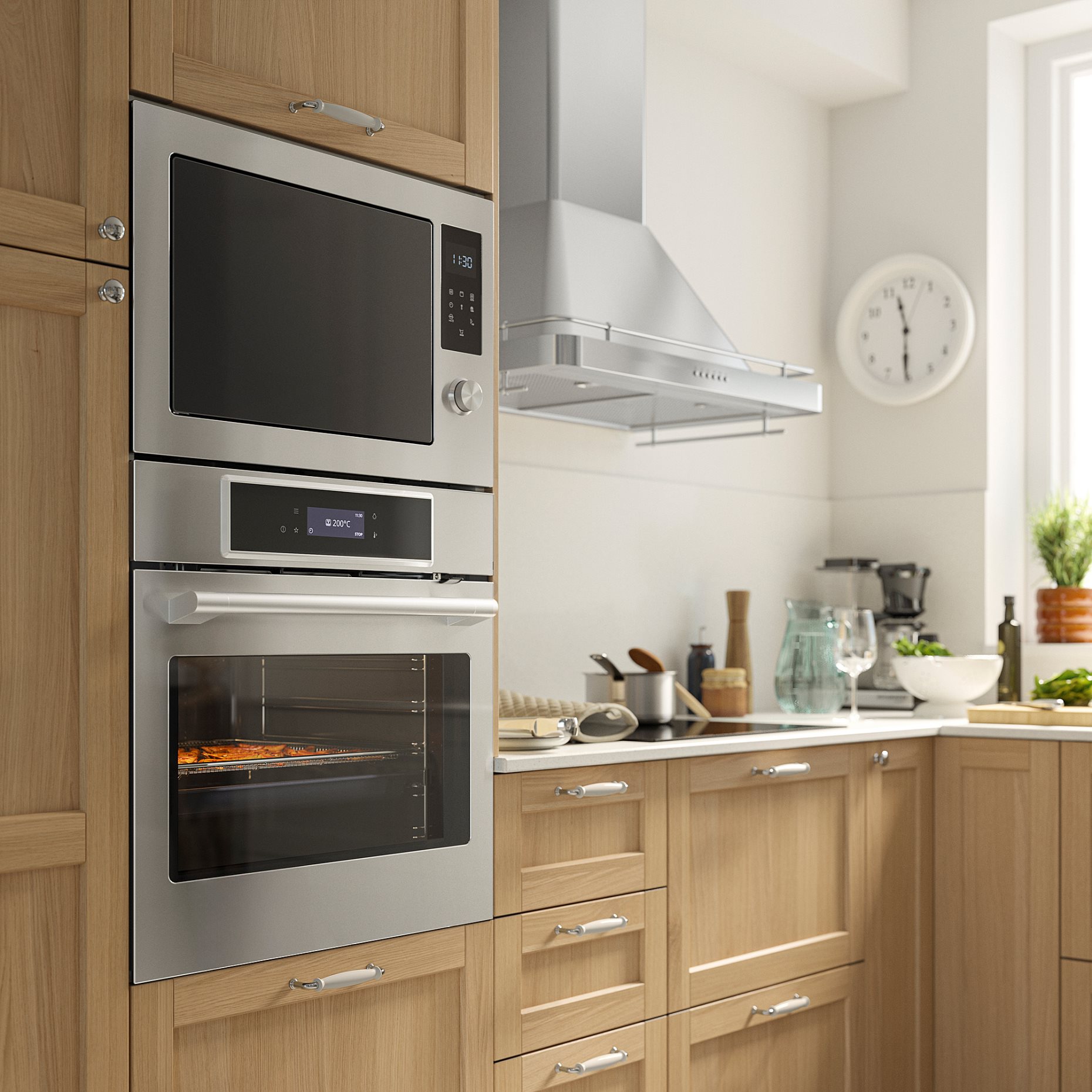 STENABY, фурна с вентилатор, ф-я за готвене с горещ въздух, пиролит., IKEA 700, 306.002.46