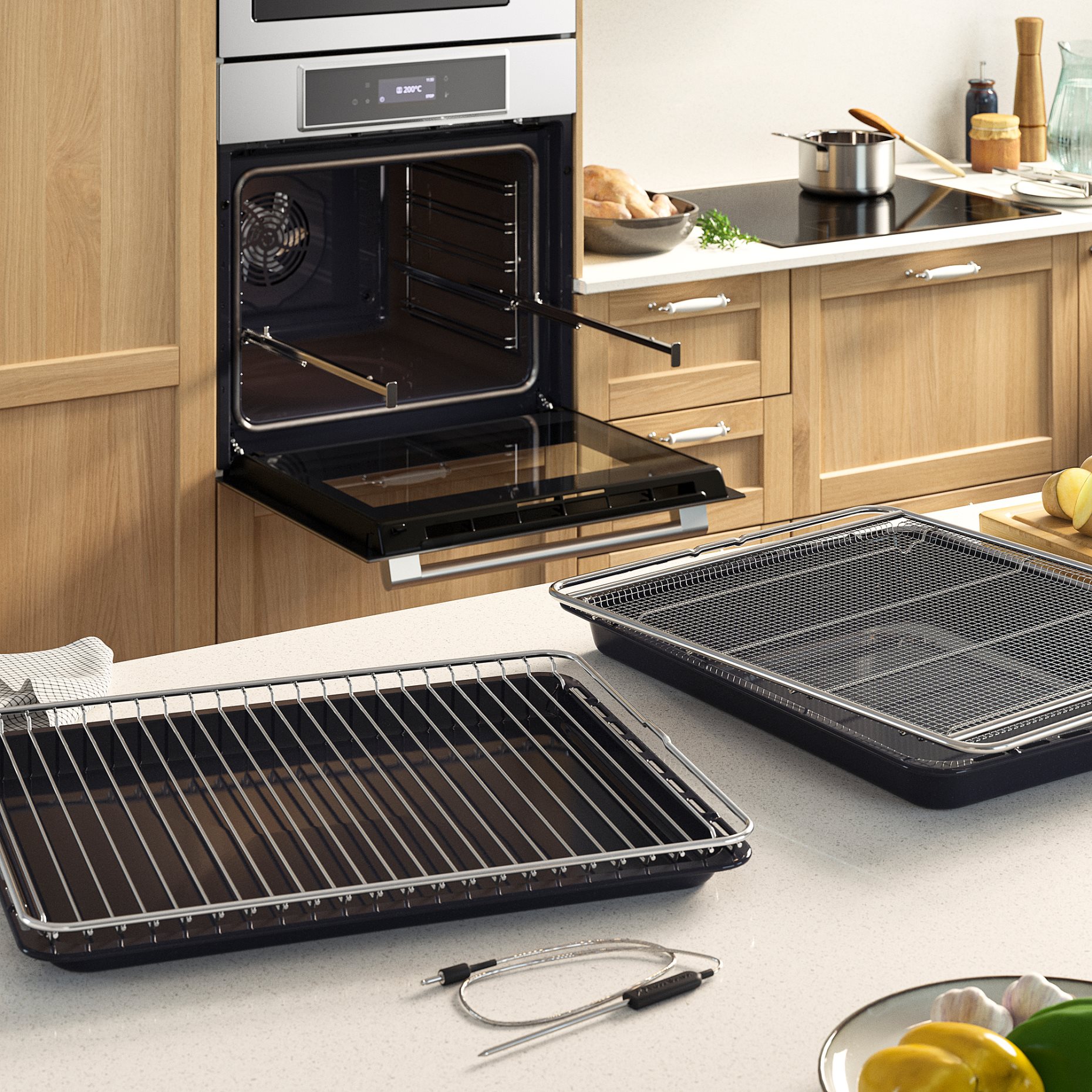 STENABY, фурна с вентилатор, ф-я за готвене с горещ въздух, пиролит., IKEA 700, 306.002.46